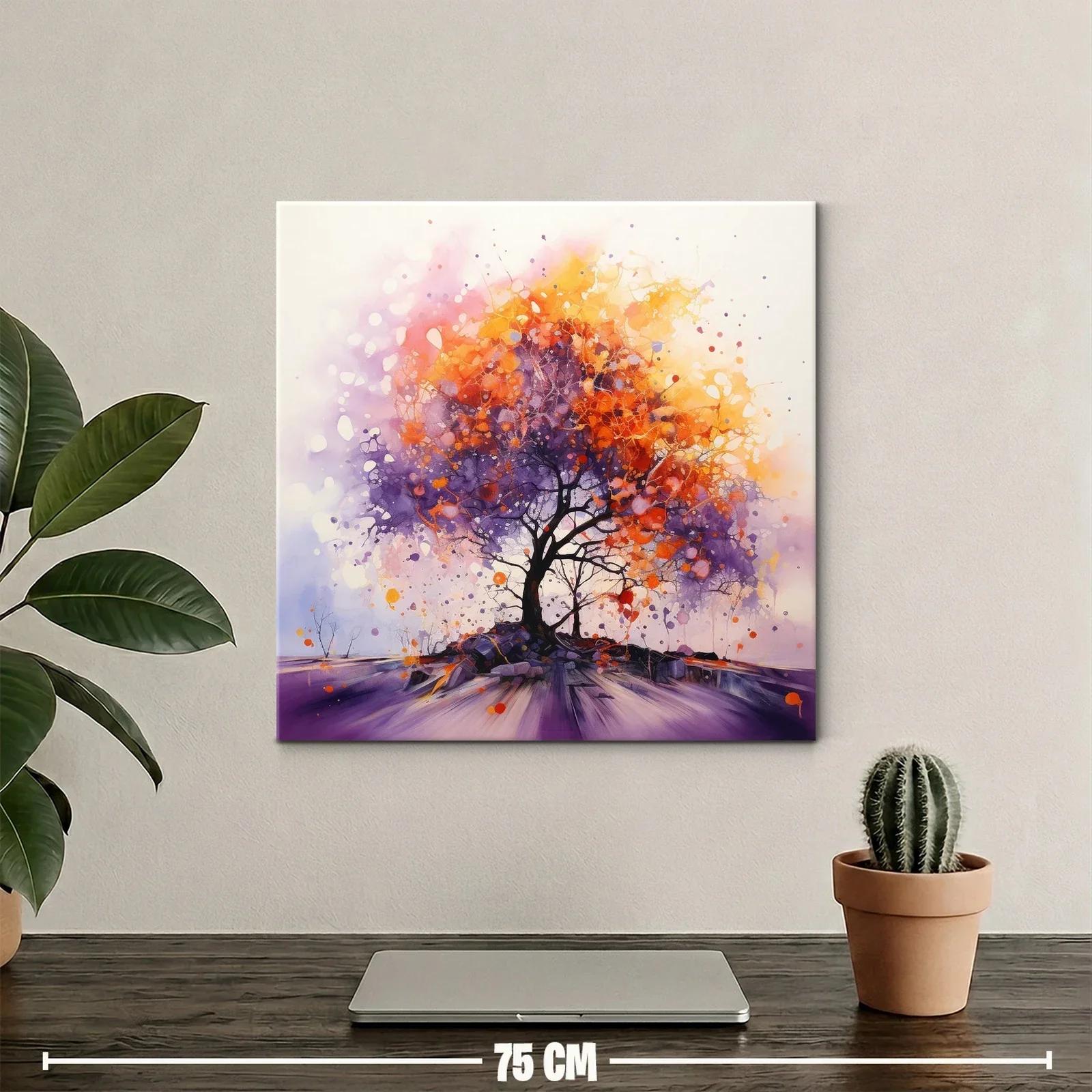 Árbol vibrante con tonos cálidos y morados en movimiento — miniatura 2