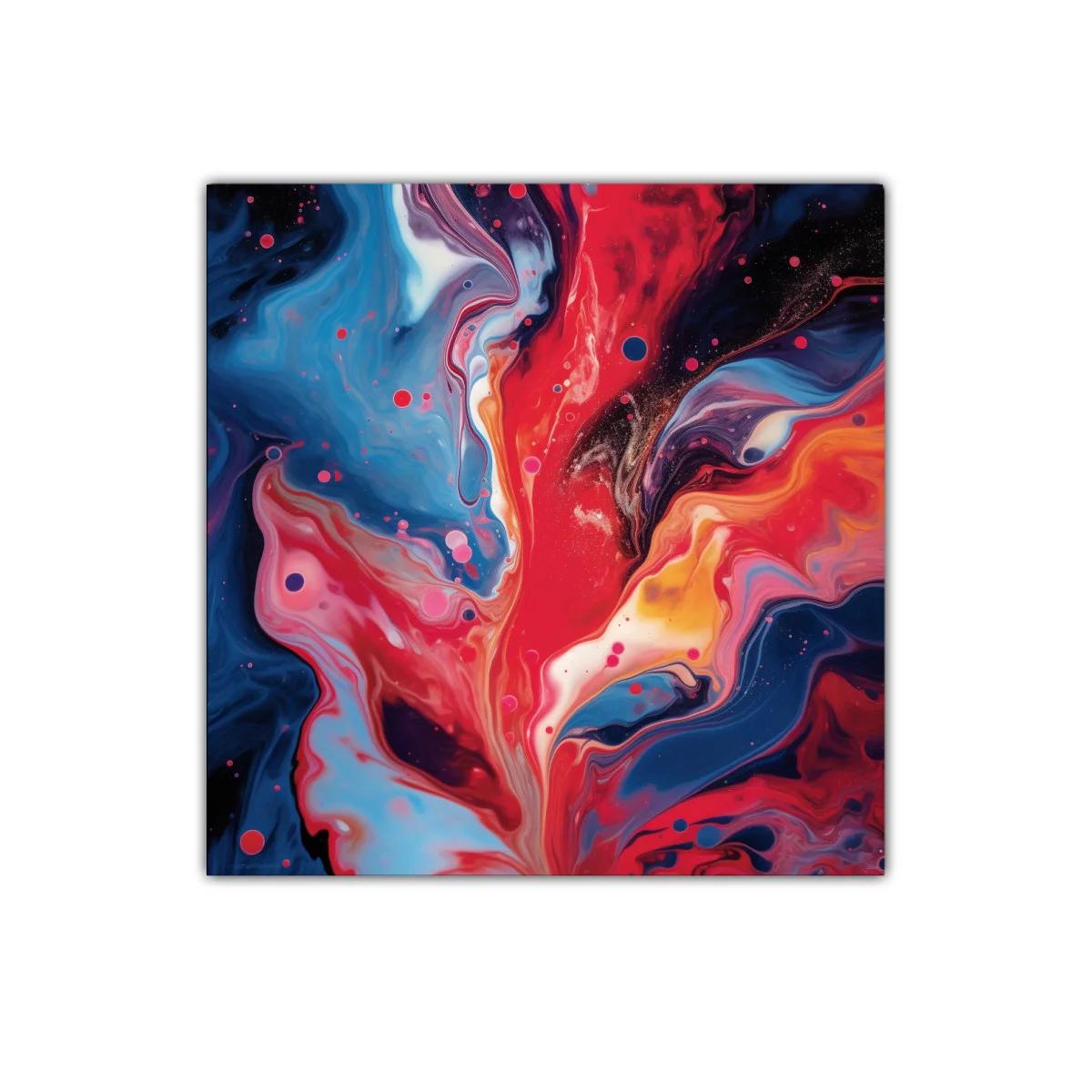 Cuadro decorativo abstracto en vibrantes tonos rojos y azules — imagen principal