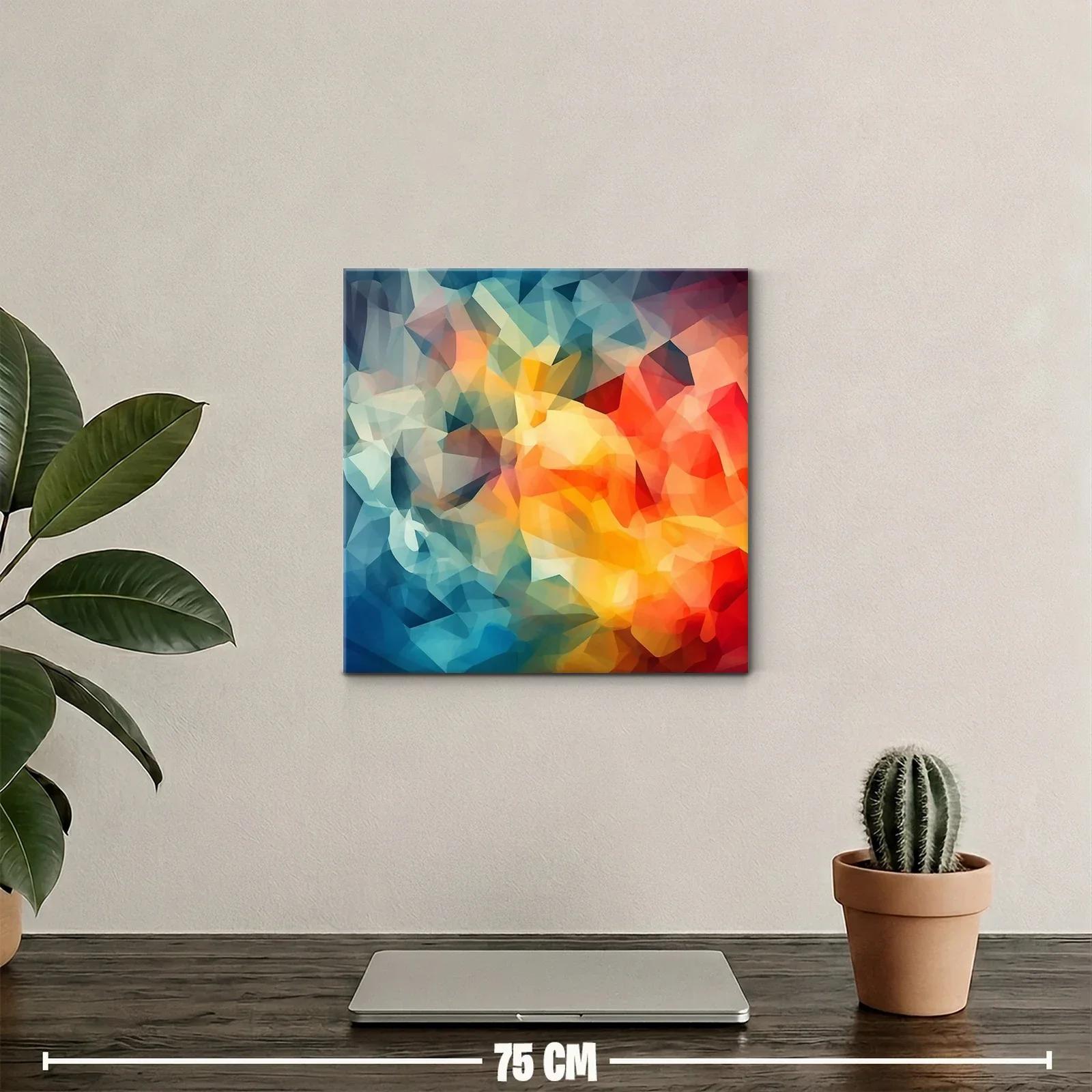 Composición abstracta vibrante con tonos cálidos y fríos — miniatura 2