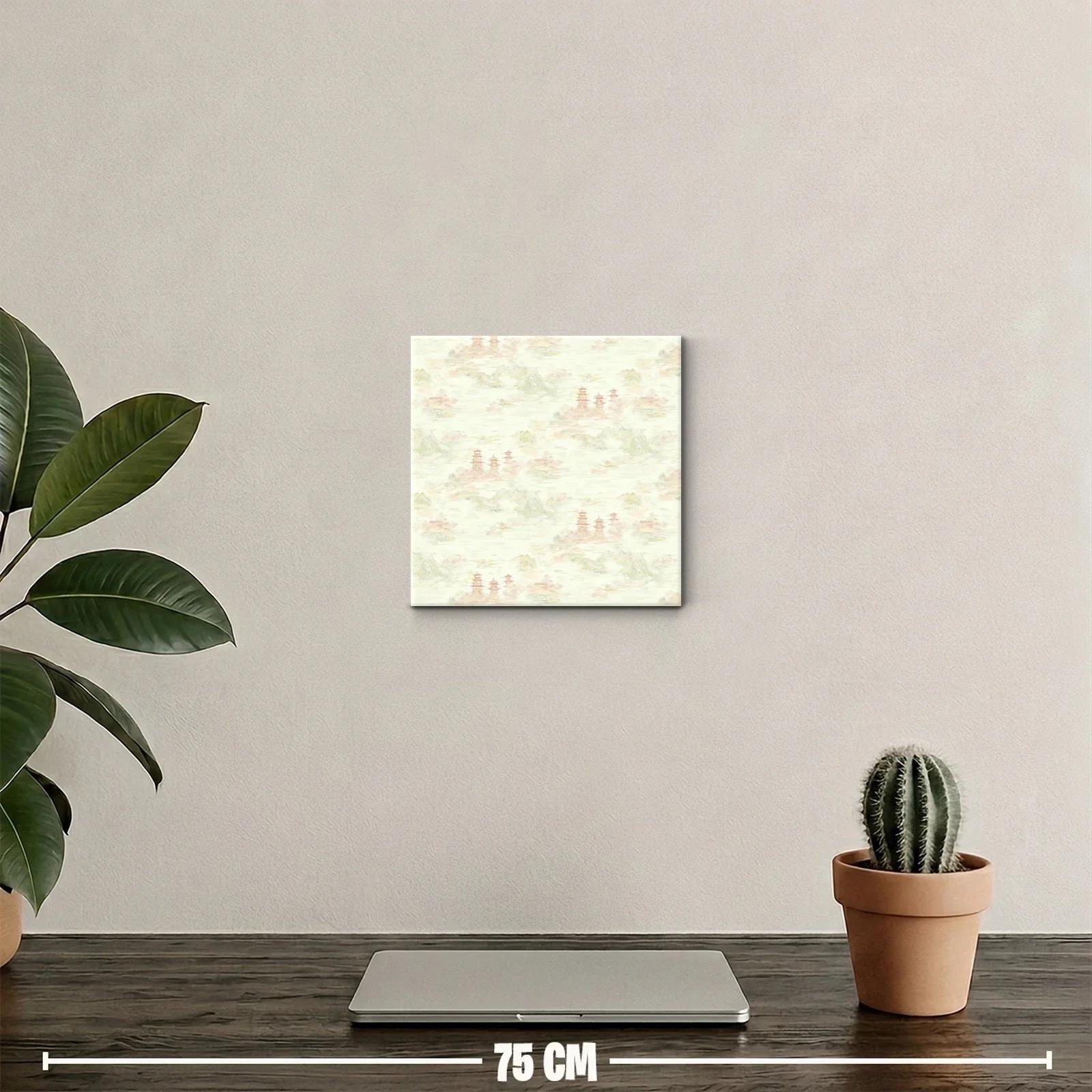 Cuadro decorativo con paisaje asiático en tonos suaves — miniatura 2