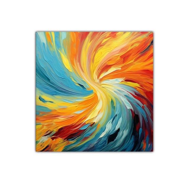Cuadro decorativo con explosión de colores cálidos y fríos