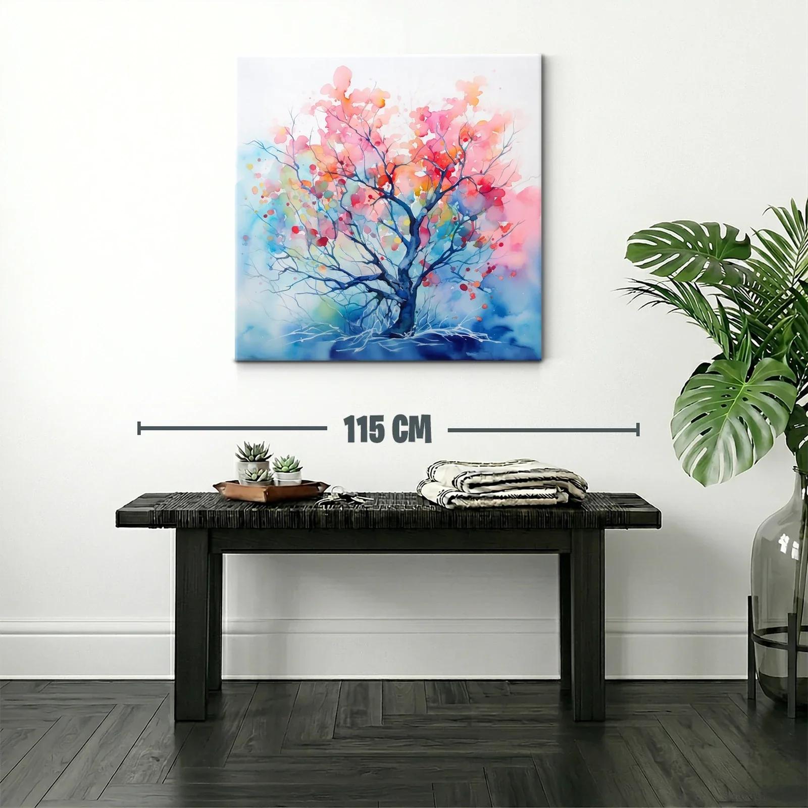 Árbol abstracto en tonos cálidos y fríos vibrantes — miniatura 2