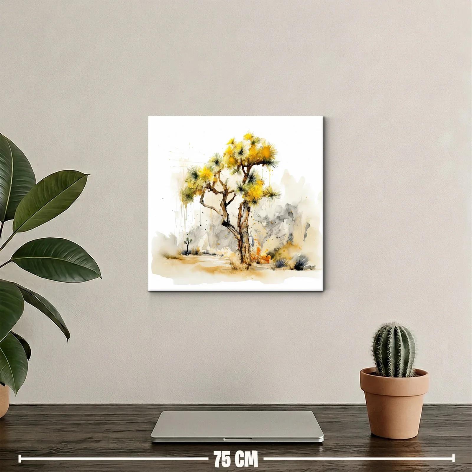 Árbol con flores amarillas en paisaje difuminado — miniatura 2