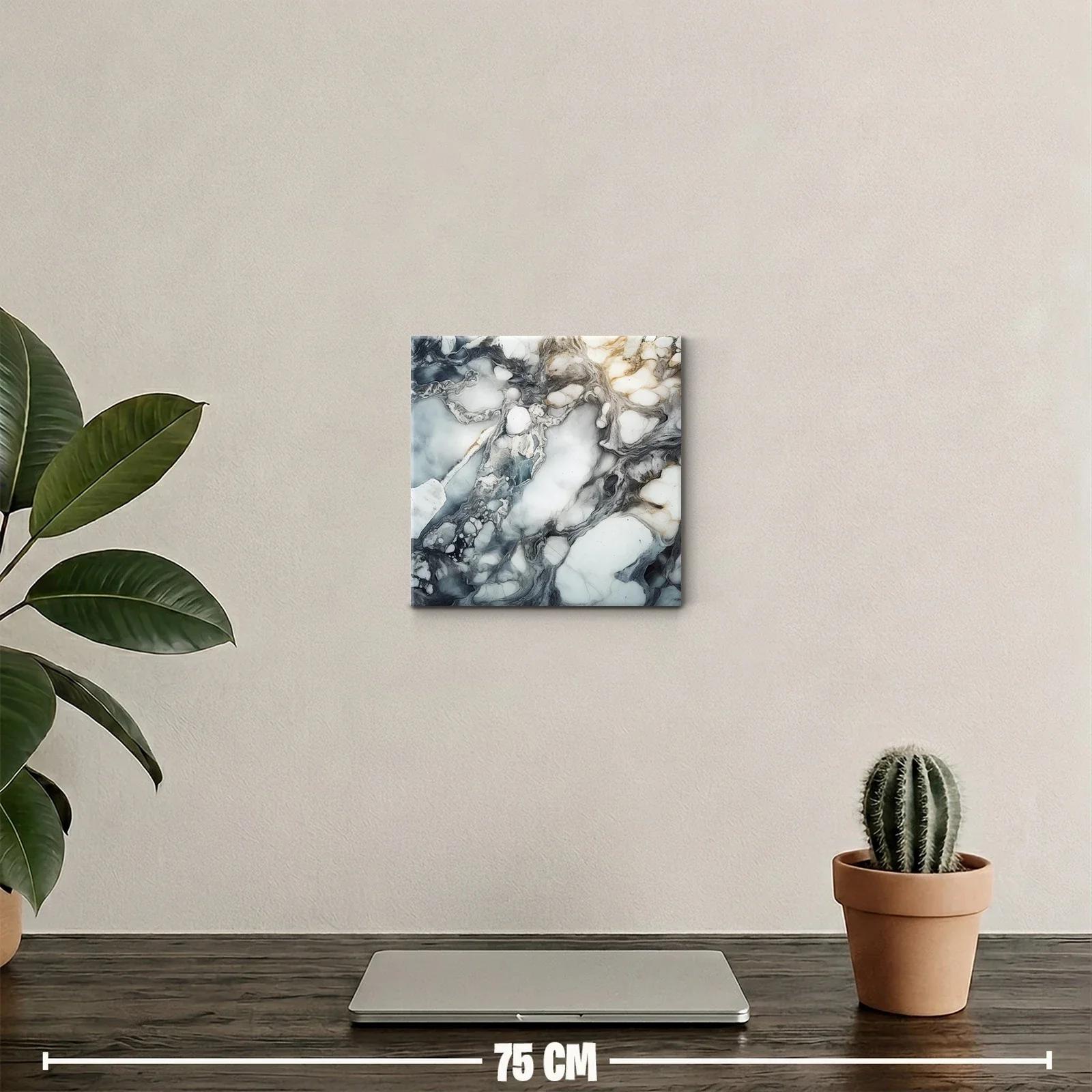 Cuadro decorativo con diseño abstracto en tonos grises y beige — miniatura 2