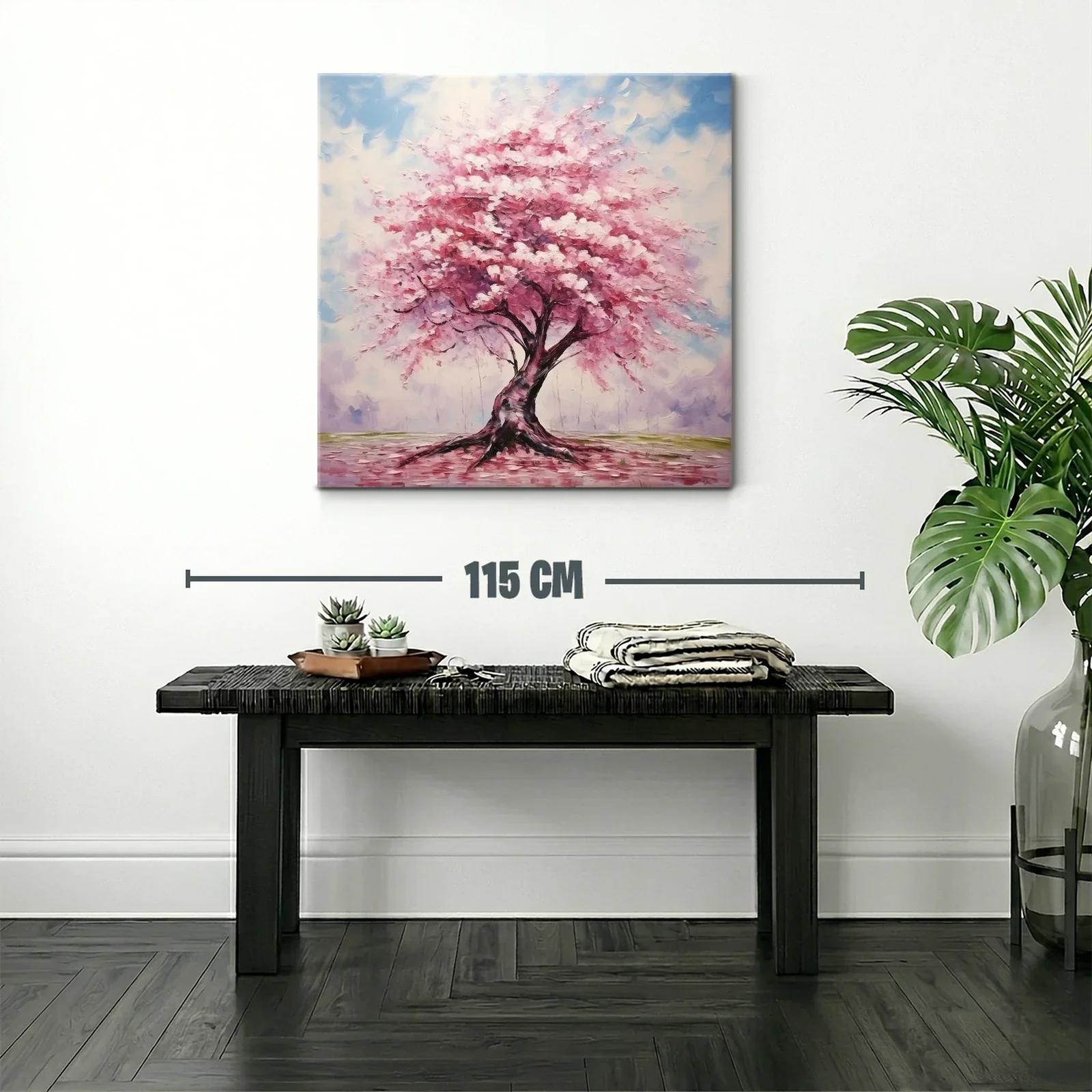 Árbol con flores rosas en paisaje sereno y luminoso — miniatura 2