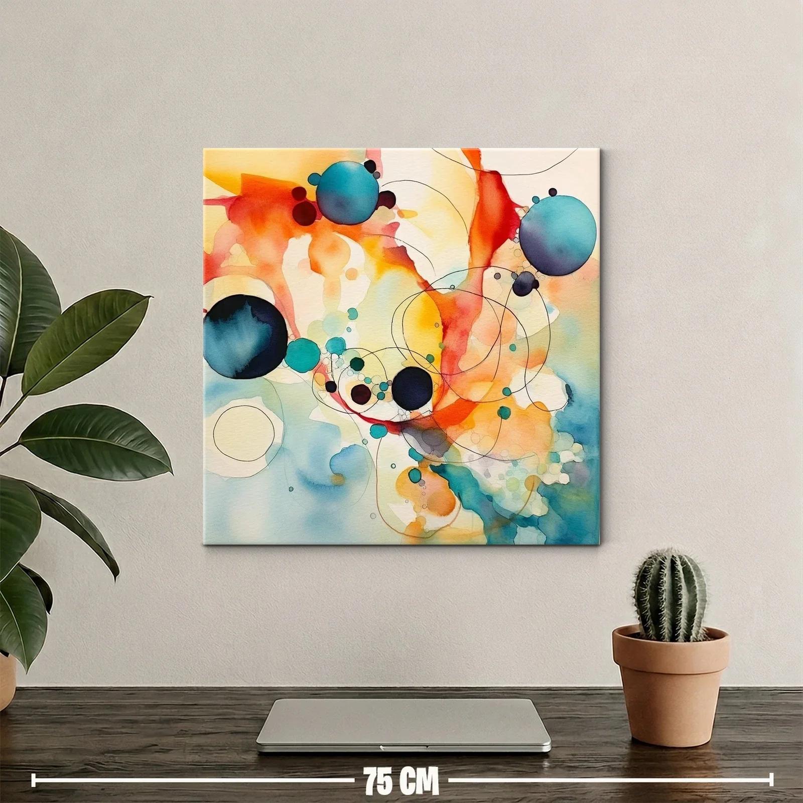 Arte abstracto con círculos vibrantes y trazos delicados — miniatura 2