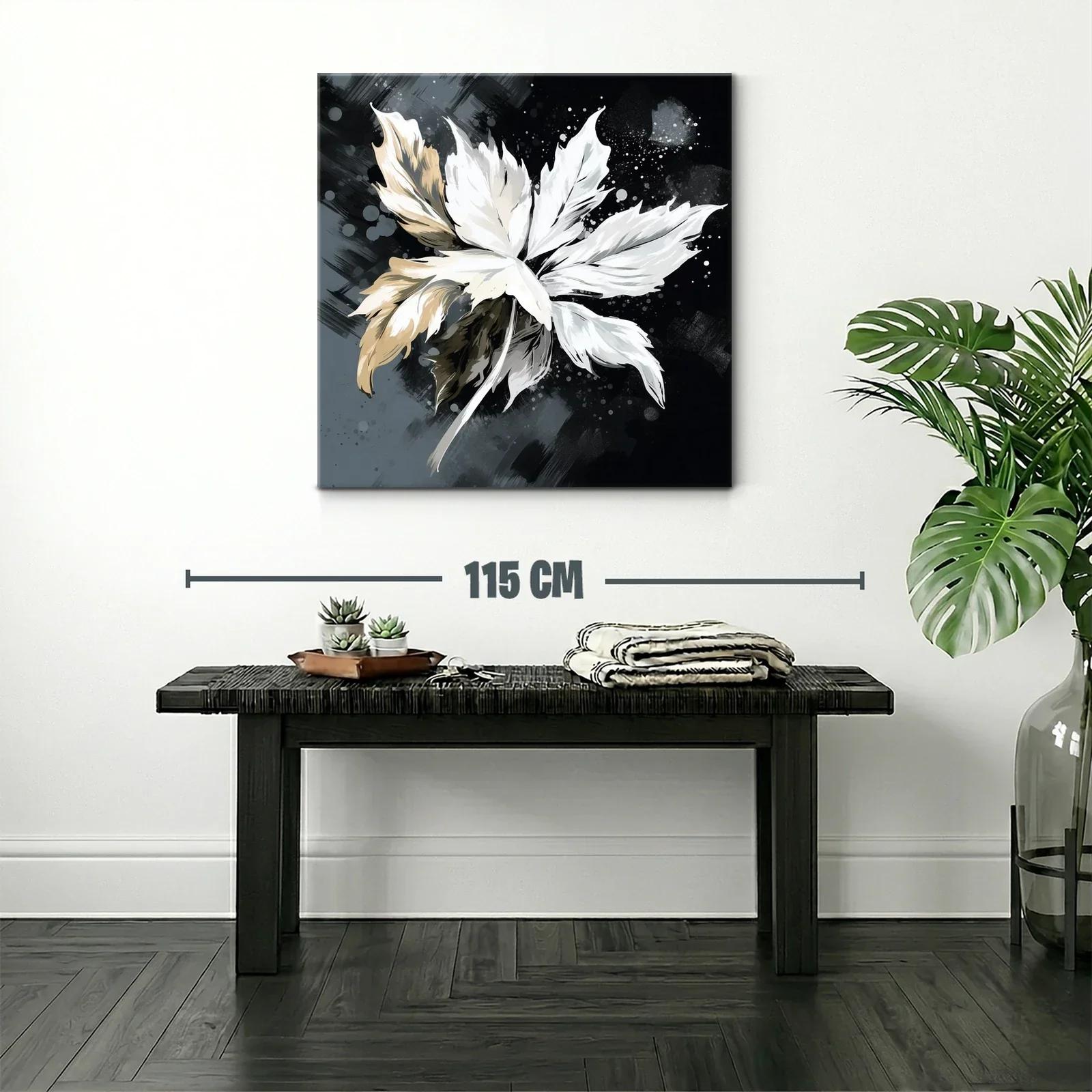 Flor abstracta en tonos neutros y contraste oscuro — miniatura 2