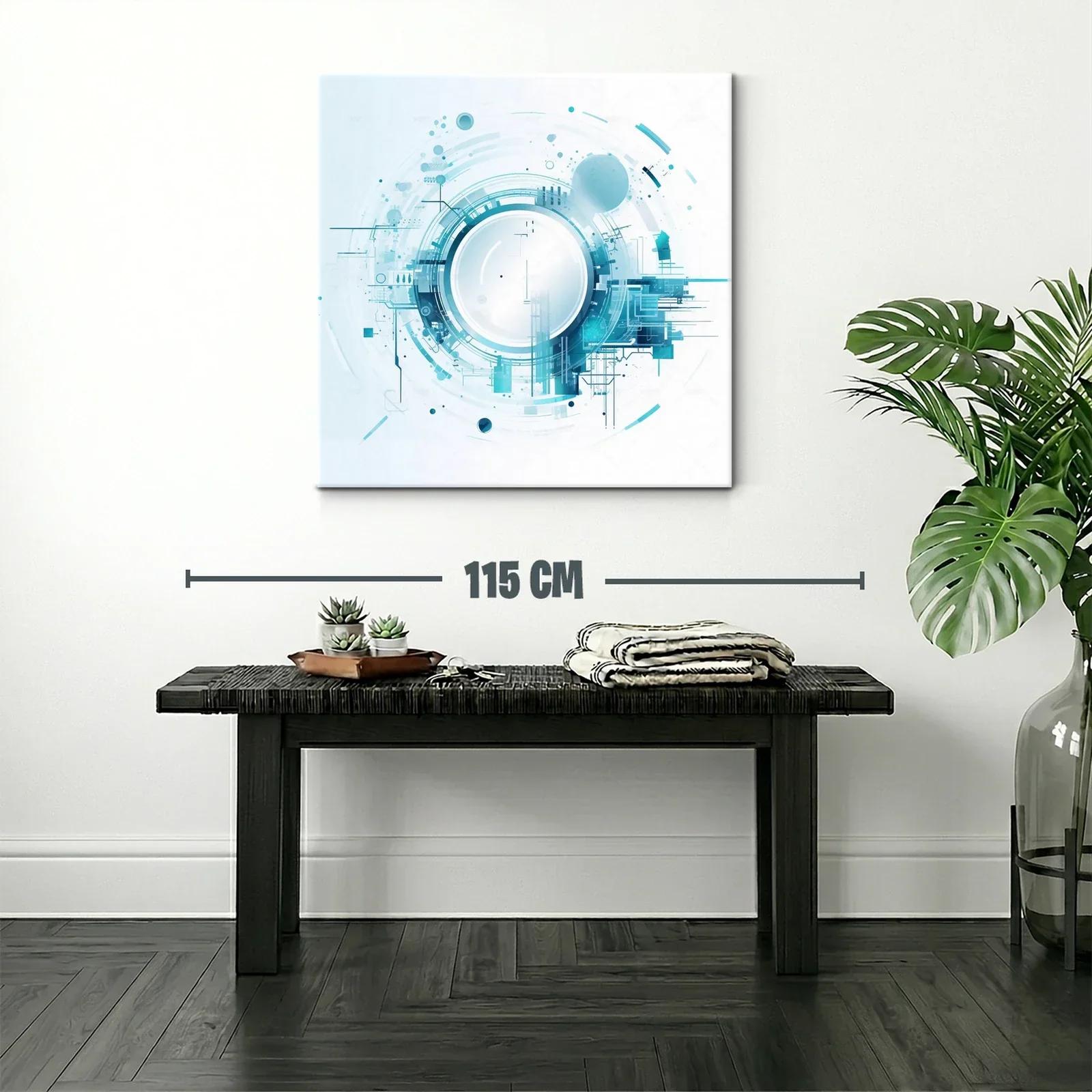 Diseño abstracto circular en tonos azules y blancos — miniatura 2