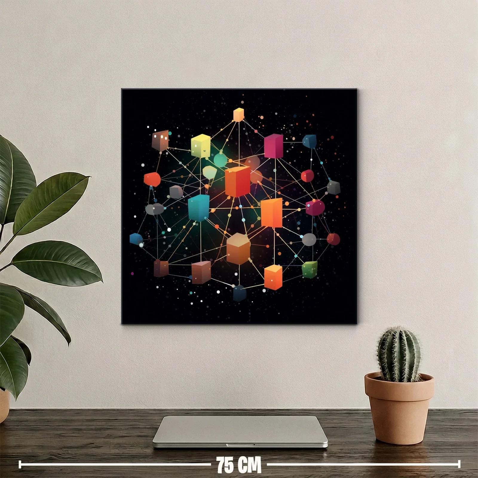 Composición abstracta de formas geométricas luminosas conectadas — miniatura 2