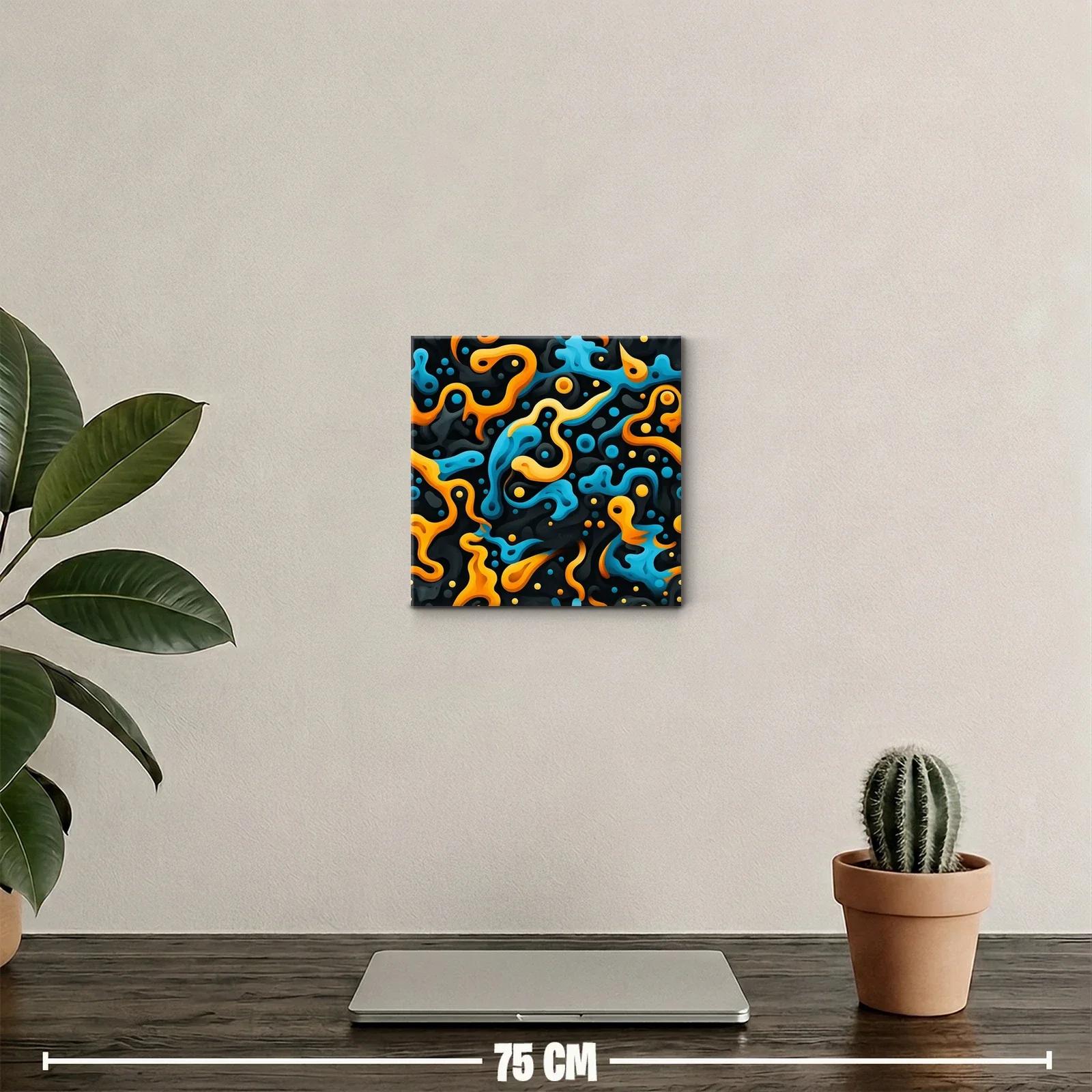 Composición Abstracta en Tonos Naranja y Azul Vibrante — miniatura 2