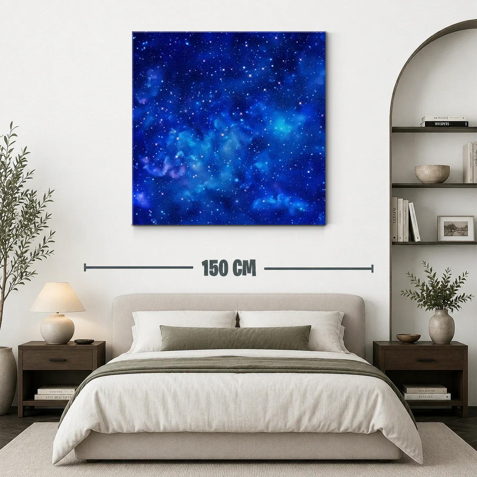 Cuadro cosmos estrellado con vibrantes tonos azules — miniatura 3