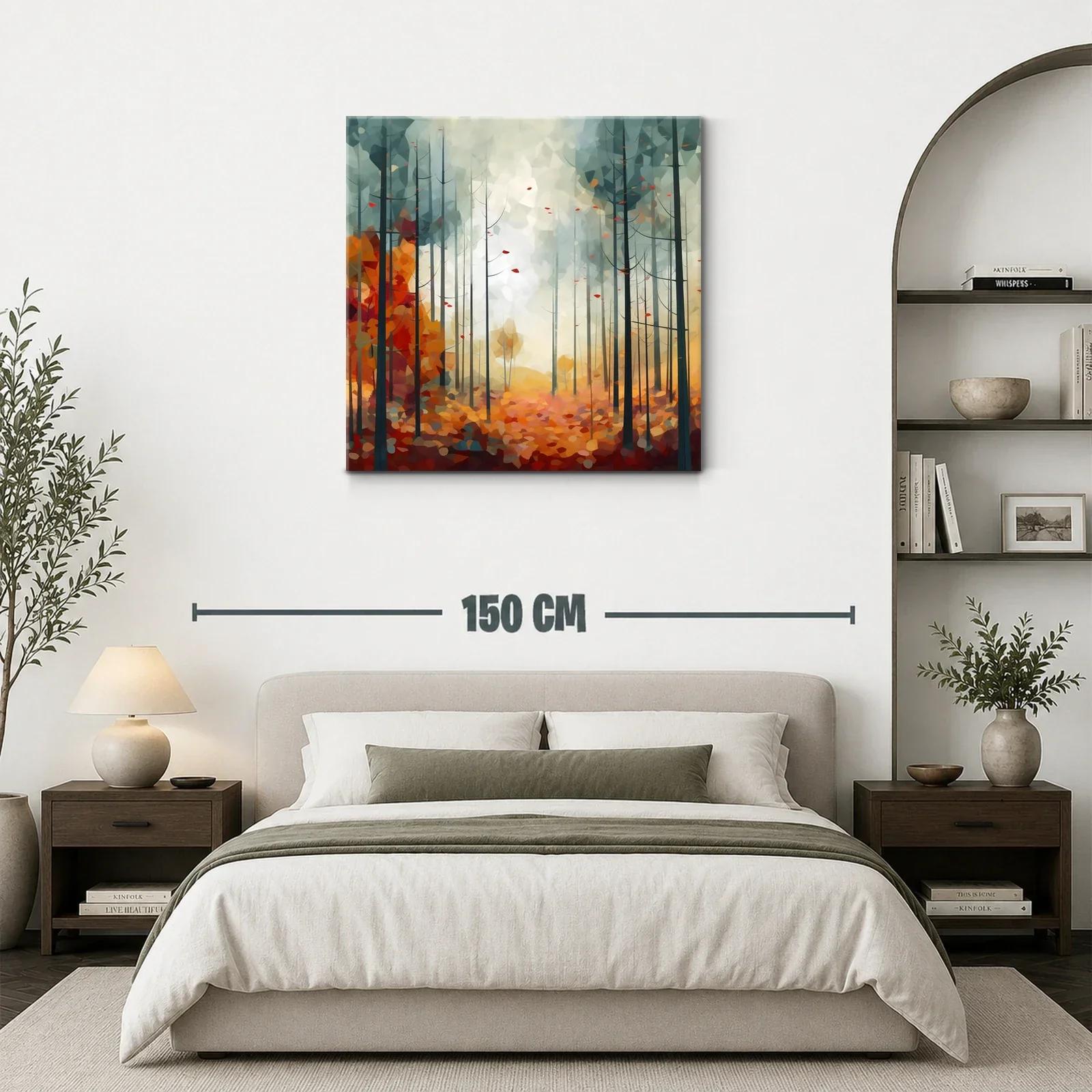 Bosque abstracto otoñal con tonos cálidos y suaves — miniatura 3