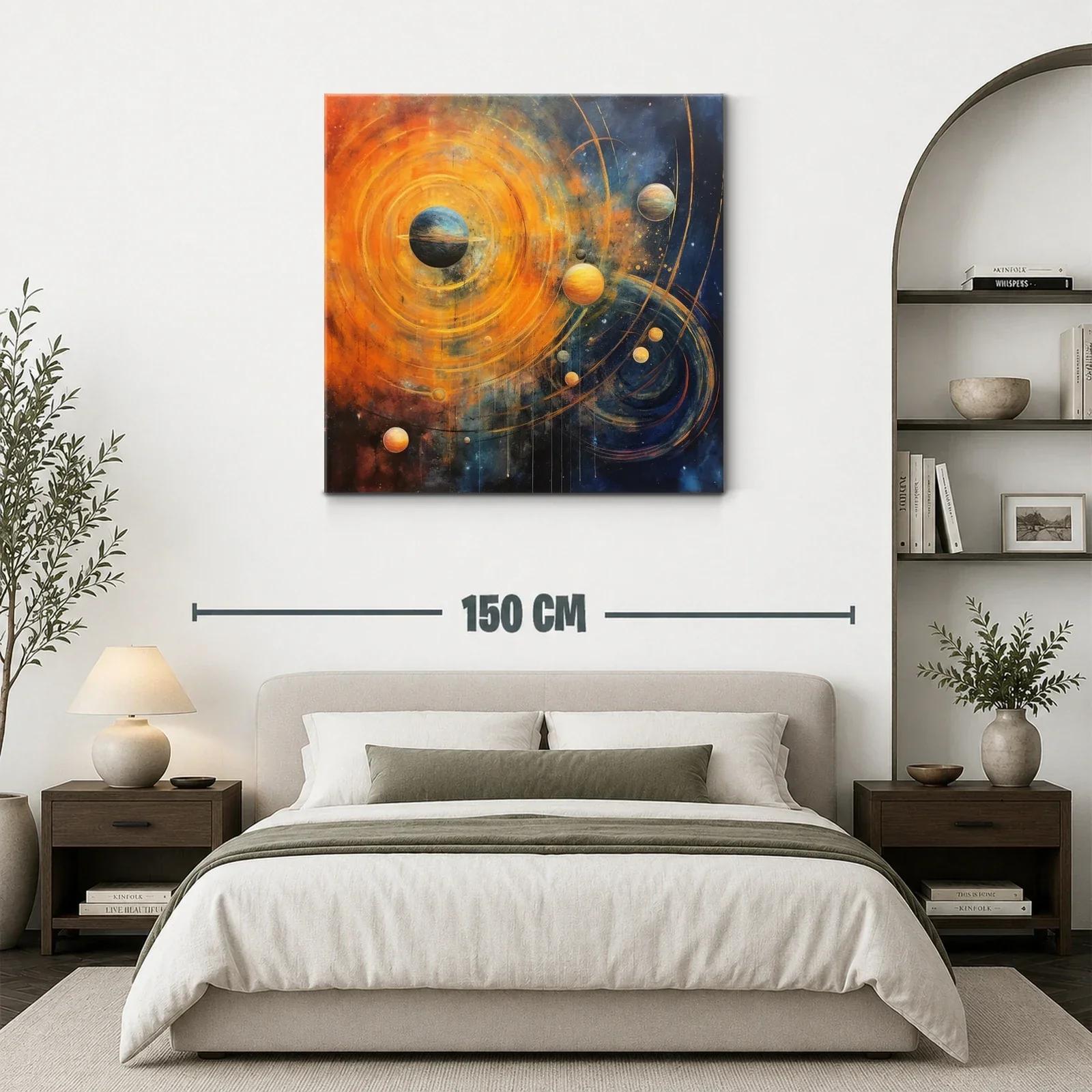Explosión cósmica de planetas en vibrantes tonos cálidos — miniatura 3