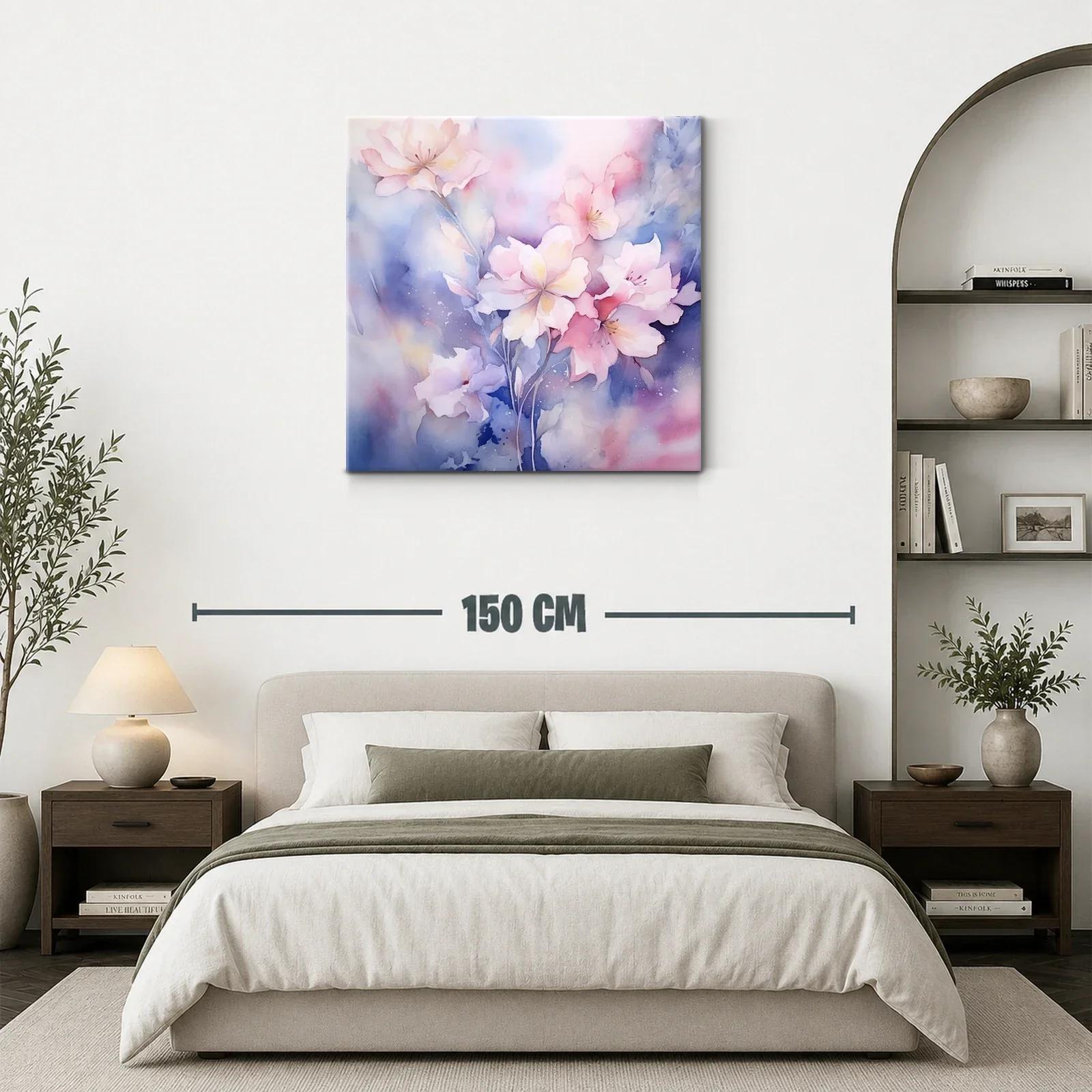 Cuadro floral en tonos suaves con efecto acuarela — miniatura 3