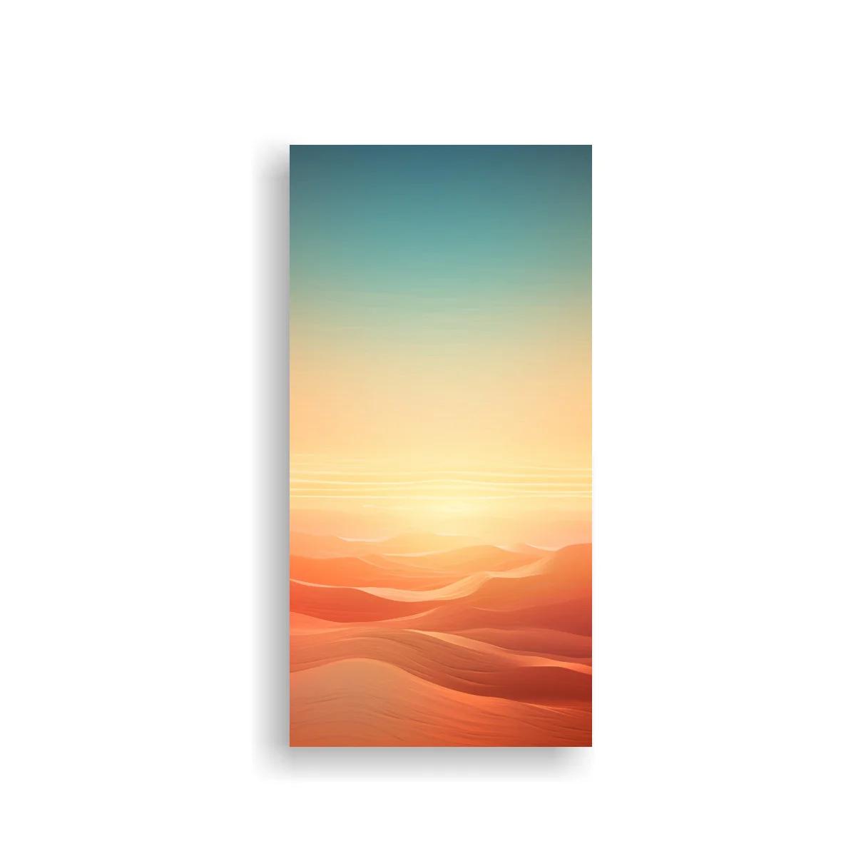 Cuadro desierto al amanecer con dunas onduladas
