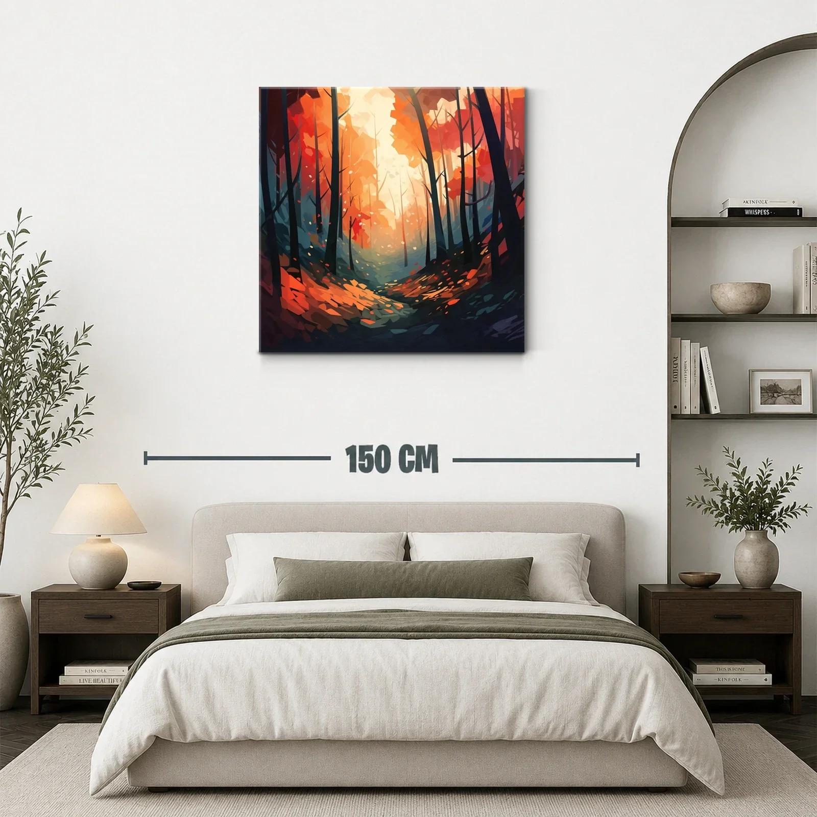 Bosque otoñal con luz cálida y tonos vibrantes — miniatura 3
