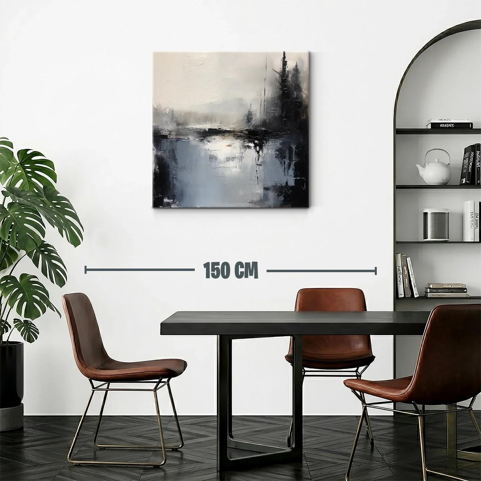 Paisaje abstracto en tonos neutros y contraste dramático — miniatura 2