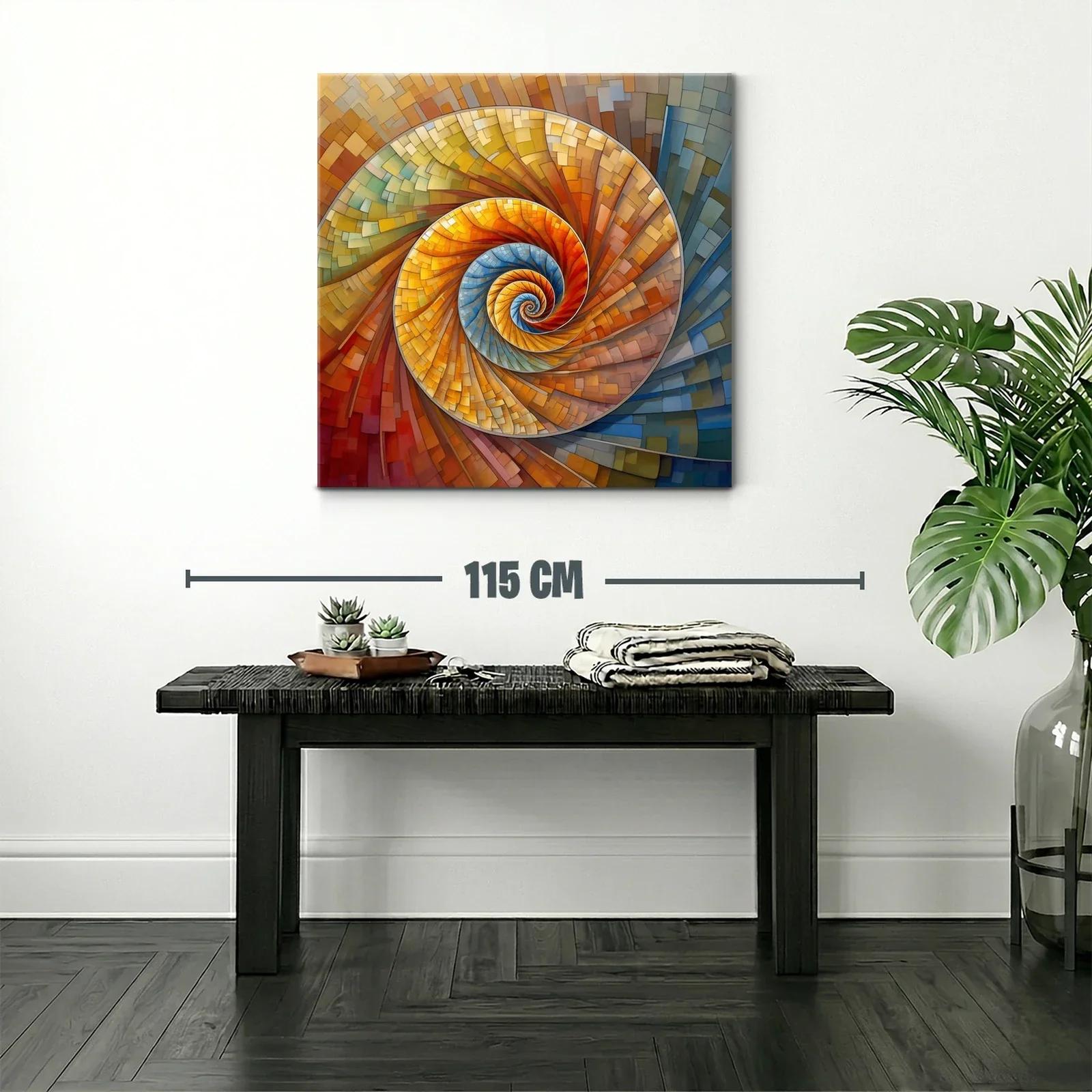 Espiral abstracta en cálidos tonos terrosos y azules suaves — miniatura 2