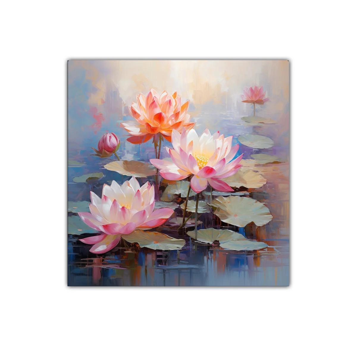 Elegancia natural en flores de loto sobre agua serena — imagen principal