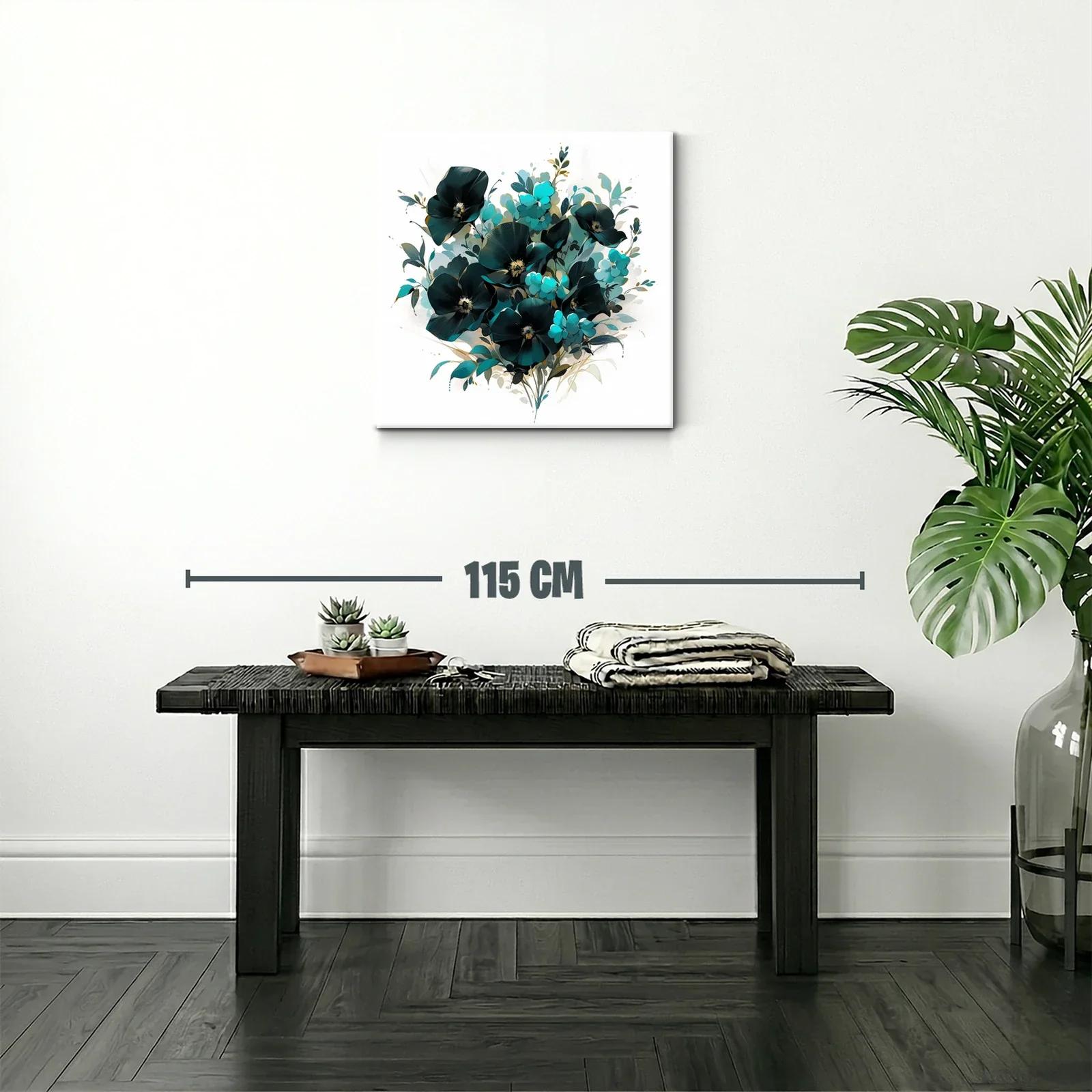 Composición floral moderna en tonos azul y negro — miniatura 2