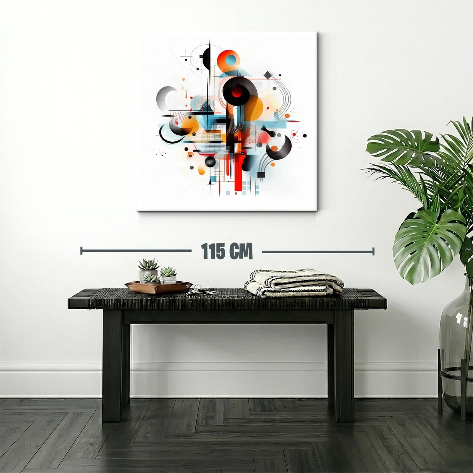 Composición abstracta vibrante con formas geométricas y líneas dinámicas — miniatura 2