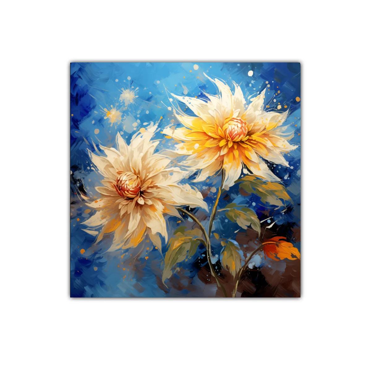 Flores luminosas en vibrantes tonos cálidos y fríos