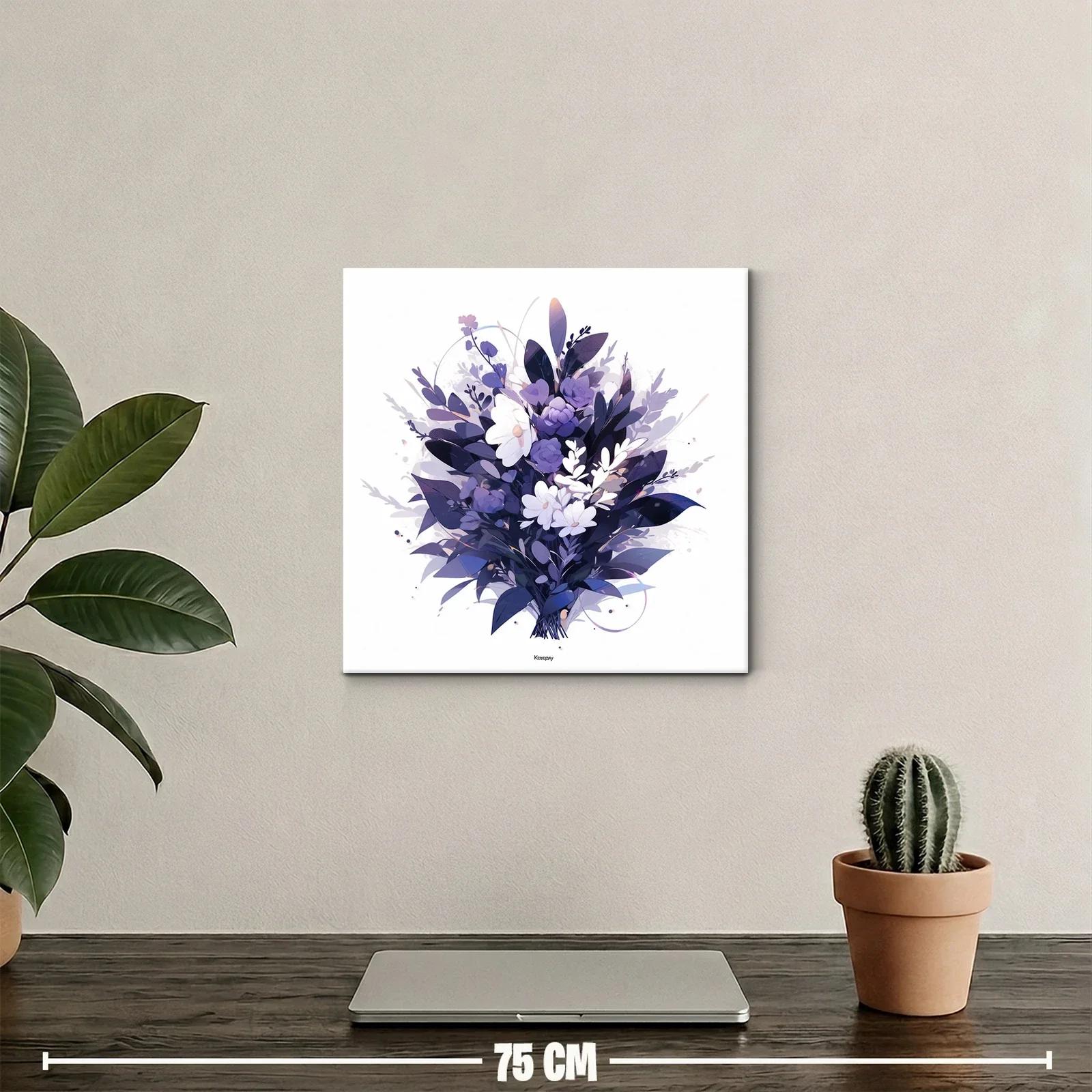 Elegante ramo floral en tonos violetas y blancos — miniatura 2