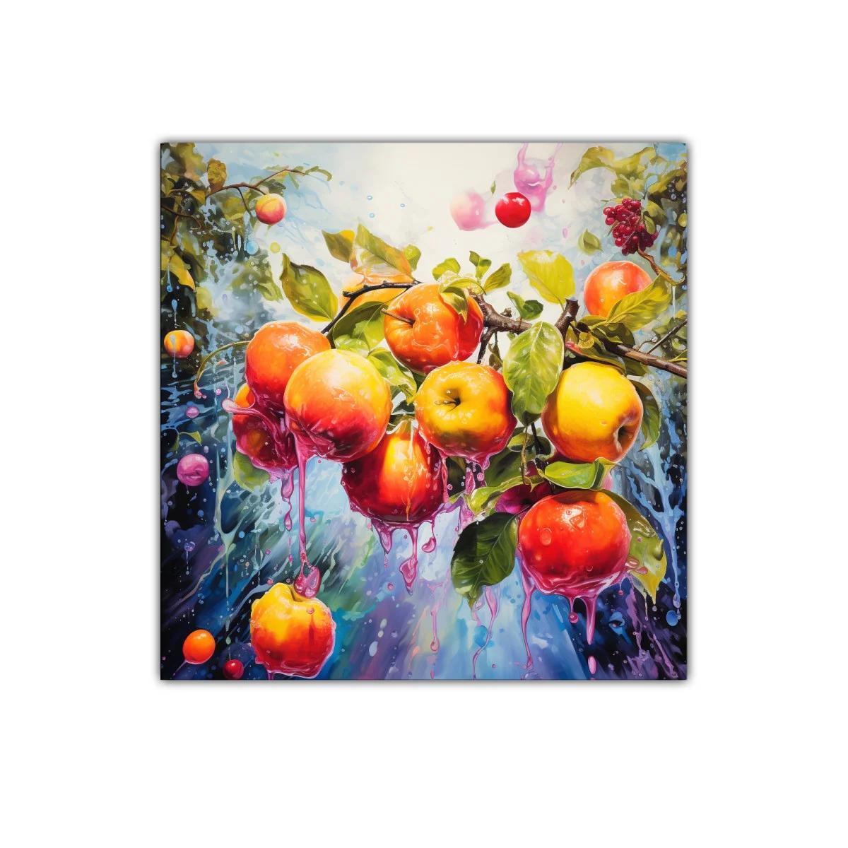 Manzanas jugosas con vibrantes colores y frescura natural