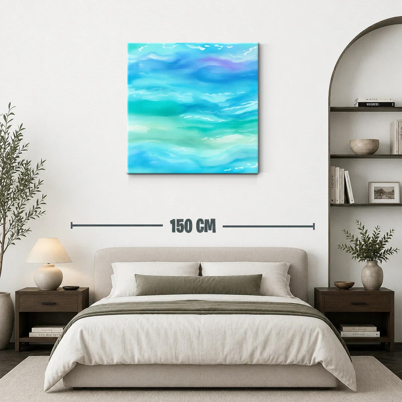 Escena Abstracta en Tonos Suaves de Azul y Verde — miniatura 3