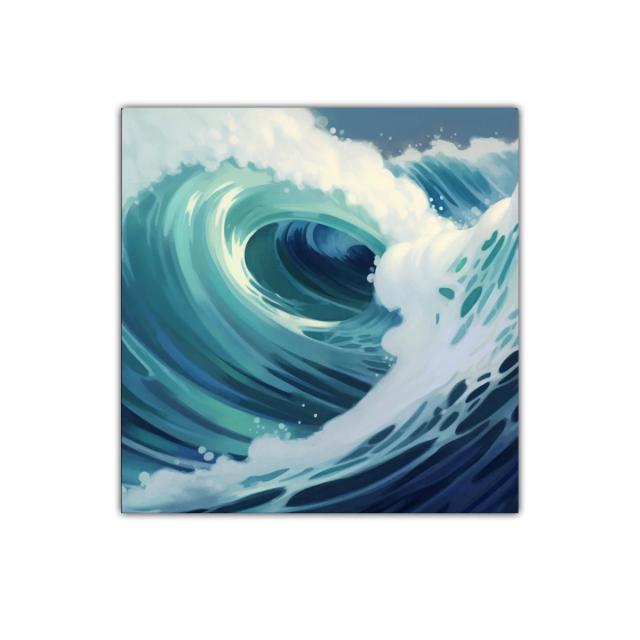 Potente ola marina con tonos azules y verdes profundos