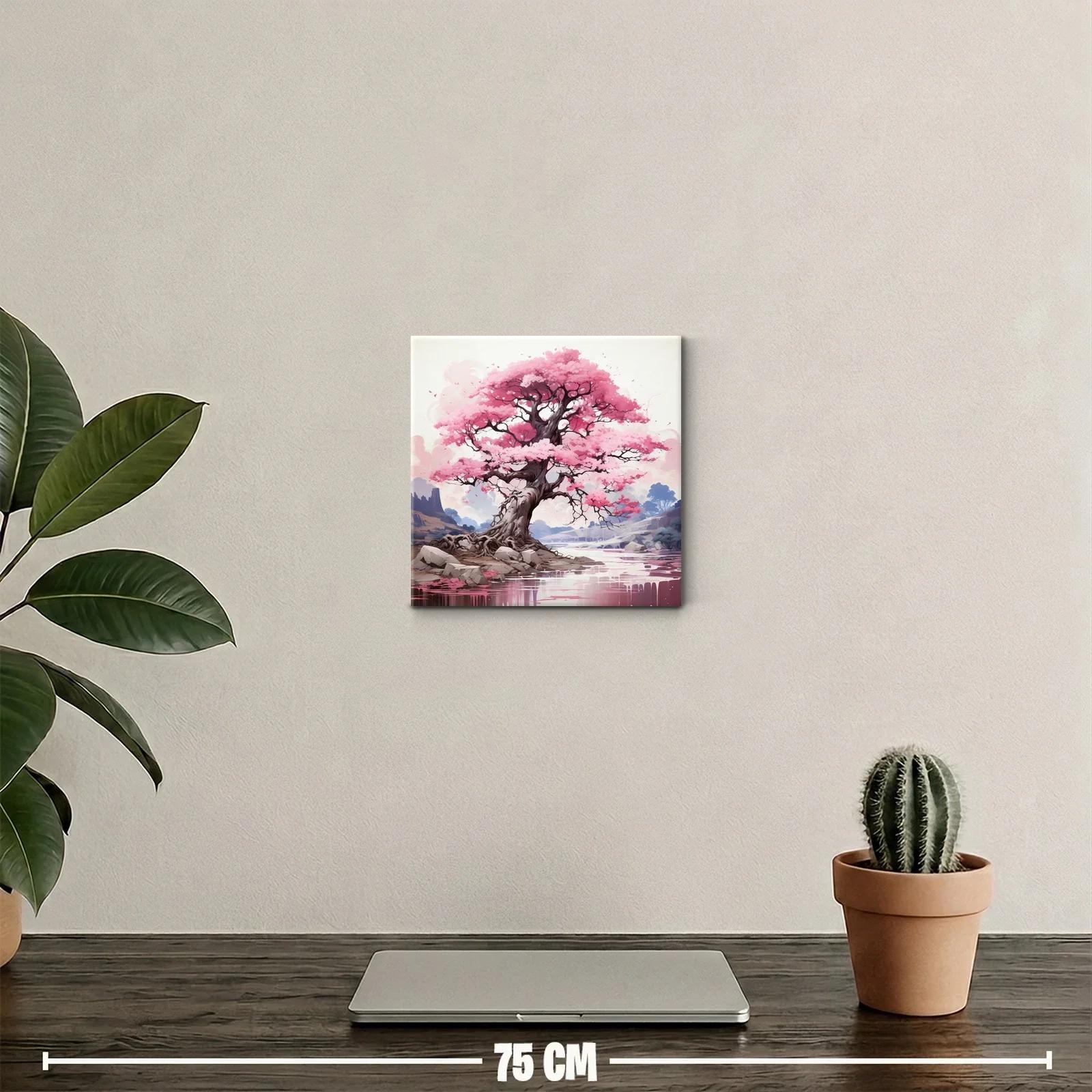 Impresionante árbol de flores rosas en paisaje sereno — miniatura 2