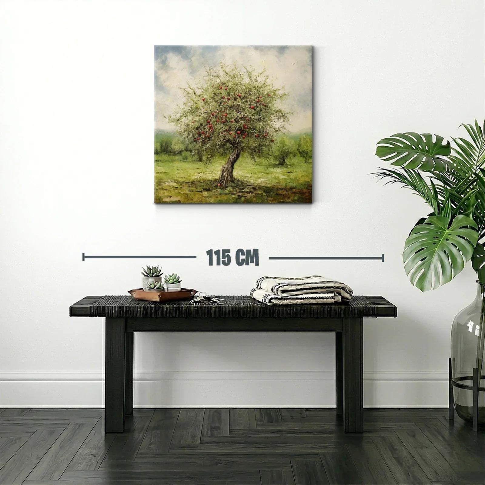 Árbol frutal con manzanas rojas en paisaje natural — miniatura 2