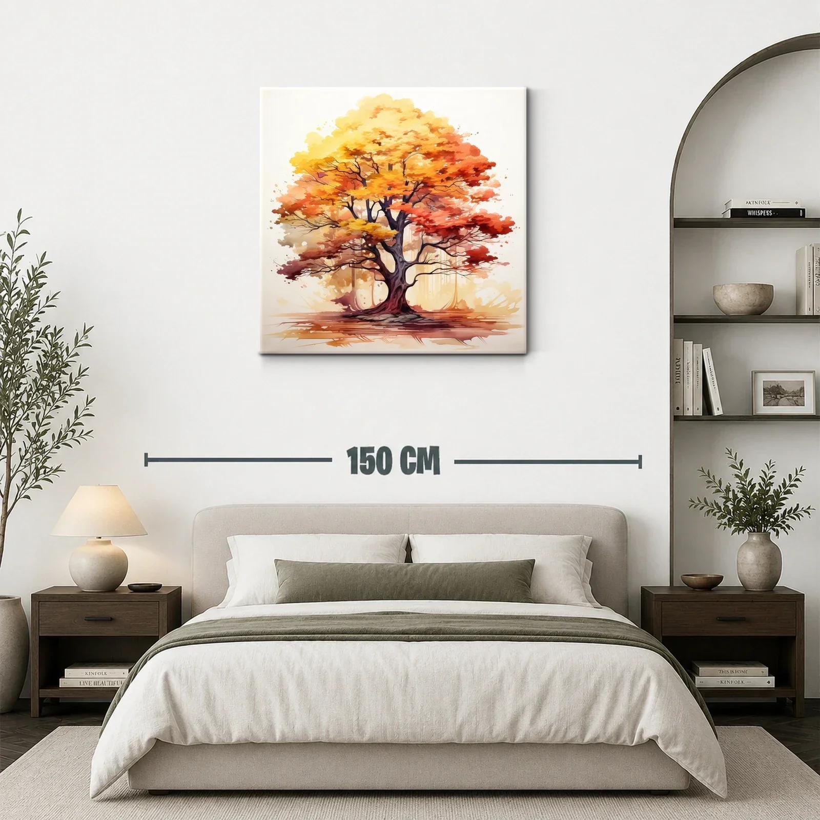 Arbol otoñal con tonos cálidos intensos y vibrantes — miniatura 3