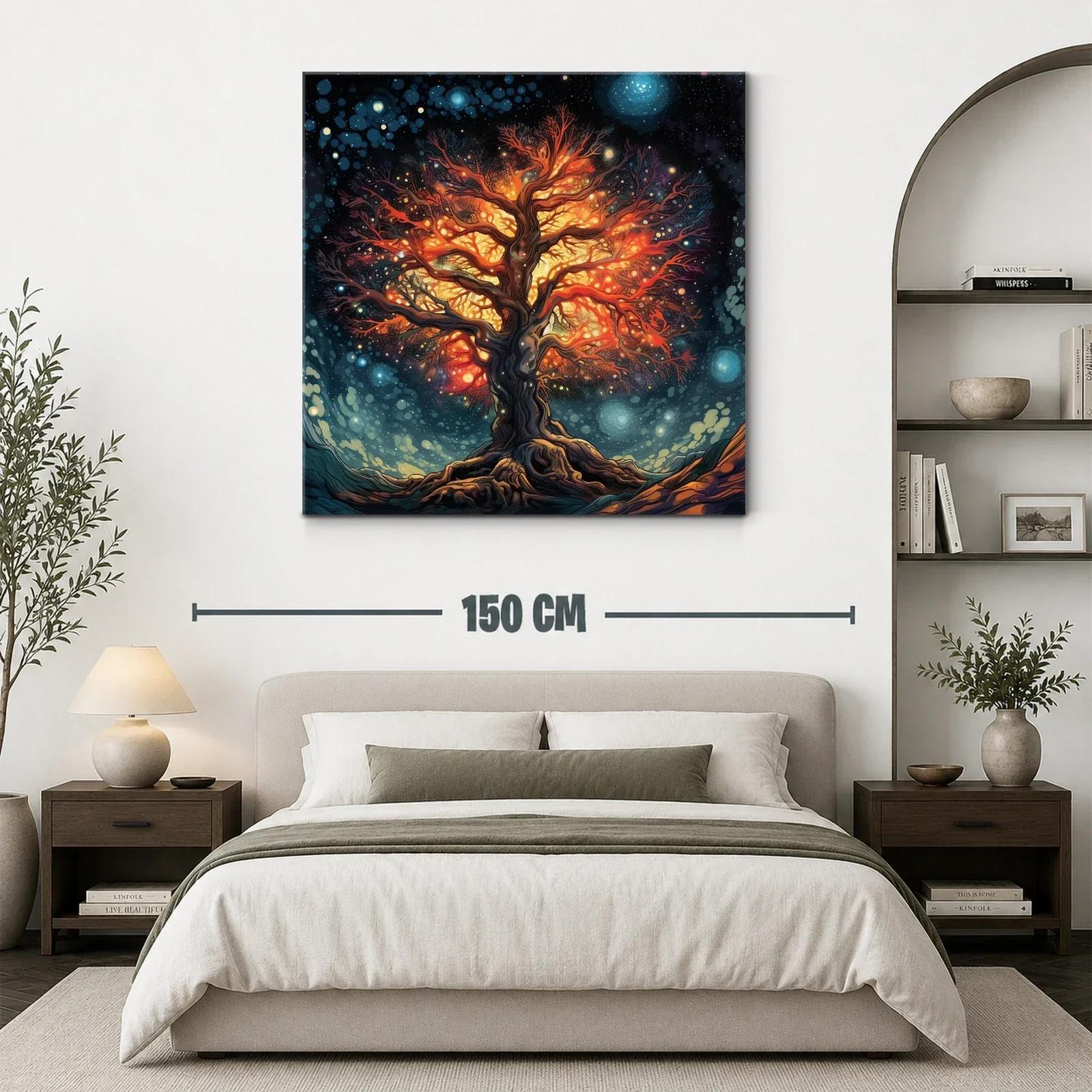 Árbol de luz en noche estrellada vibrante y mágica — miniatura 3