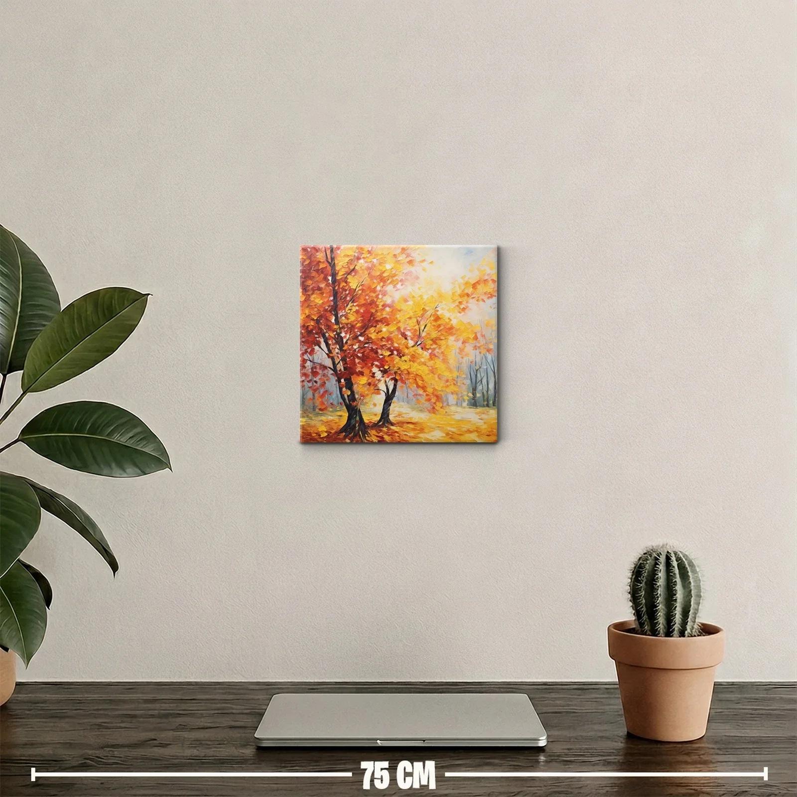 Árboles de otoño con vibrantes hojas anaranjadas y amarillas — miniatura 2