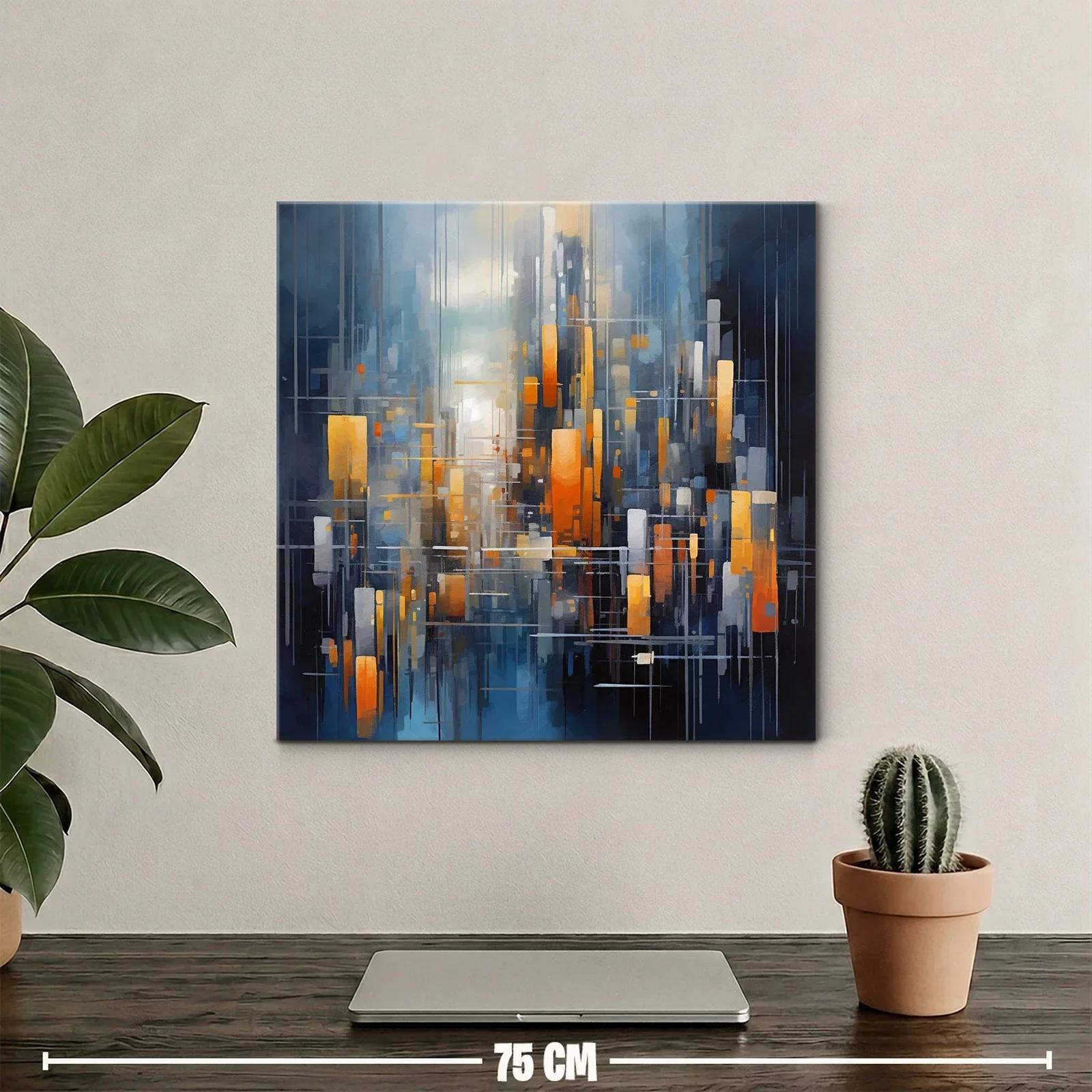 Composición abstracta urbana con tonos cálidos y fríos — miniatura 2