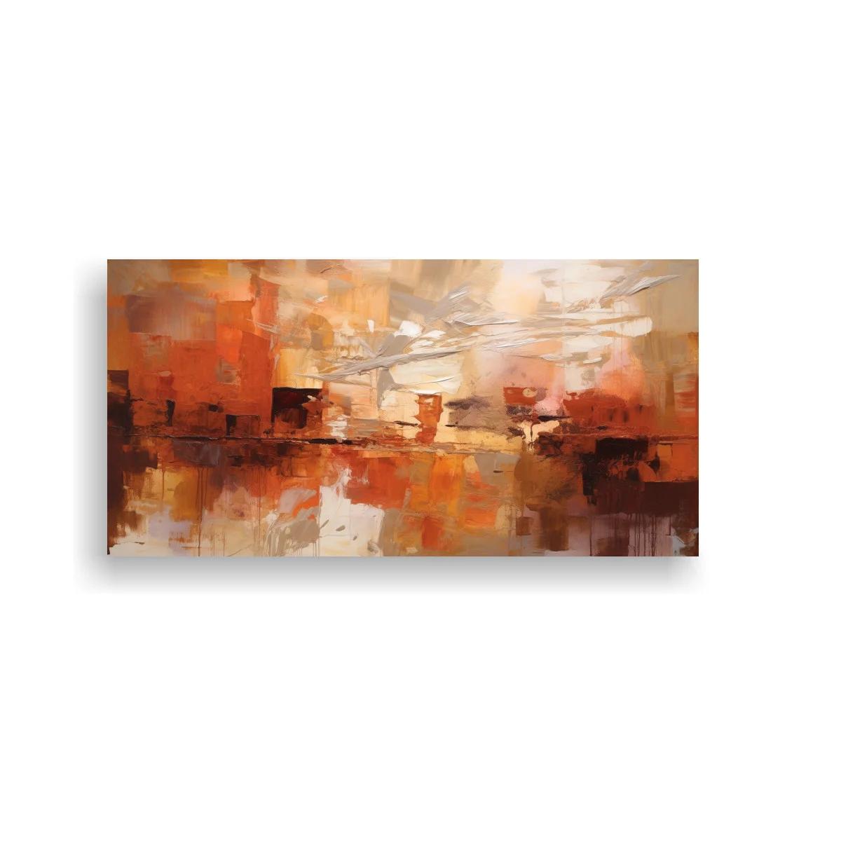 Cuadro paisaje urbano abstracto con reflejos difuminados