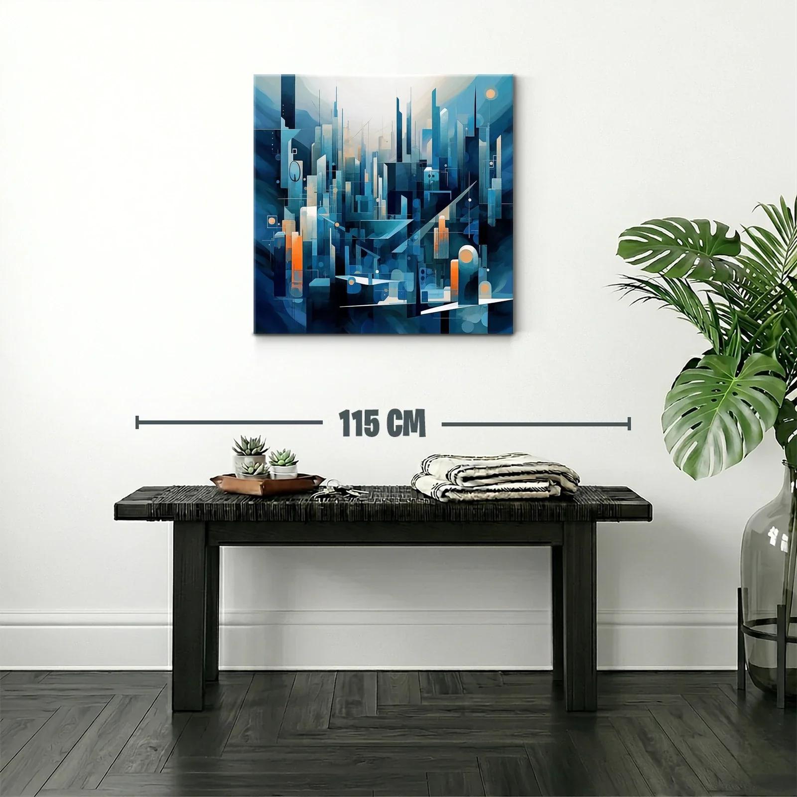 Composición abstracta de ciudad futurista en tonos azules — miniatura 2