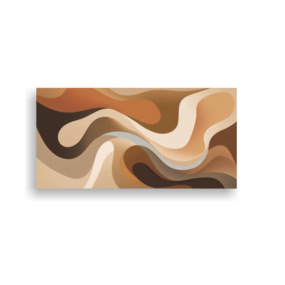 Cuadro formas onduladas abstractas en capas tierra