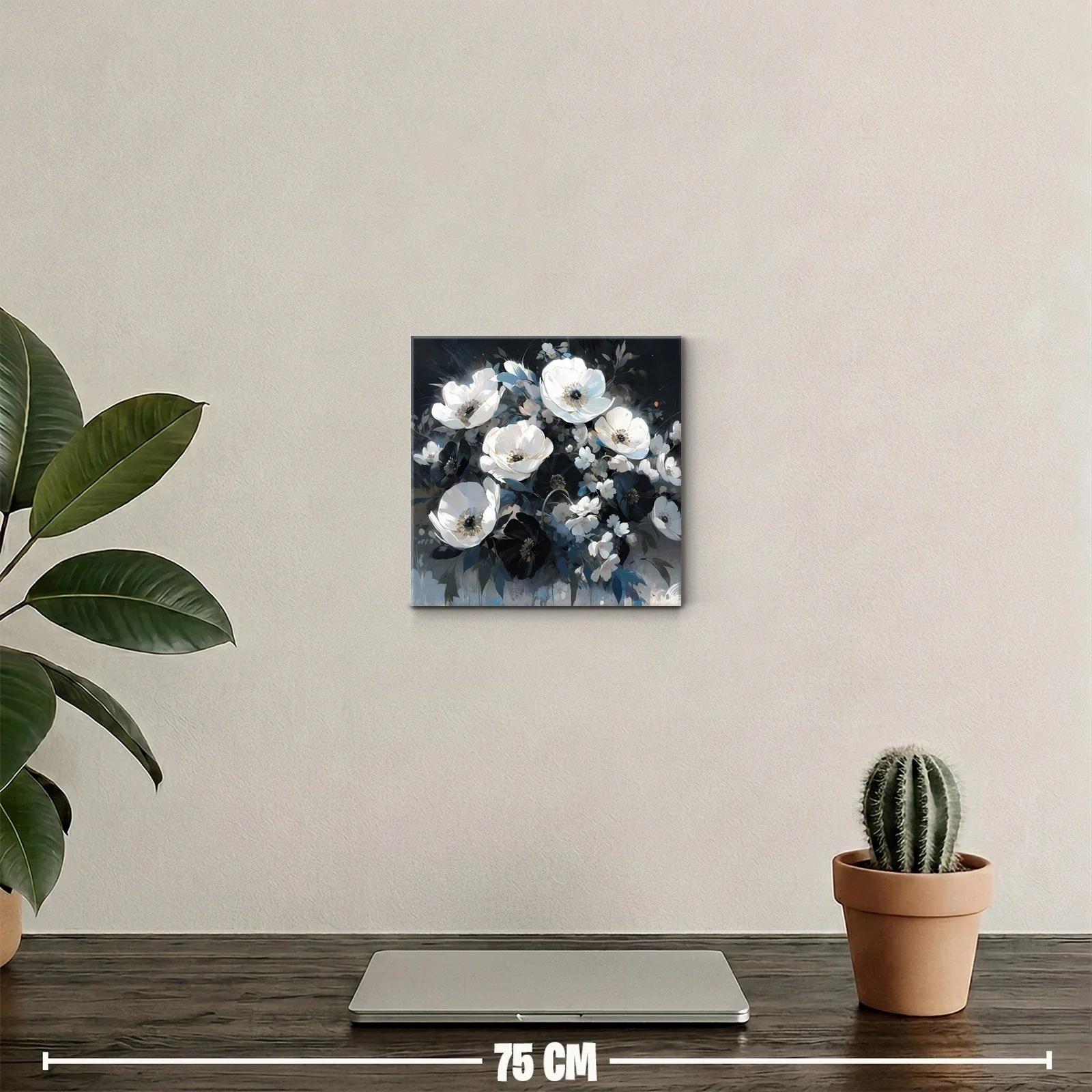 Ramo de flores blancas y negras con estilo romántico — miniatura 2