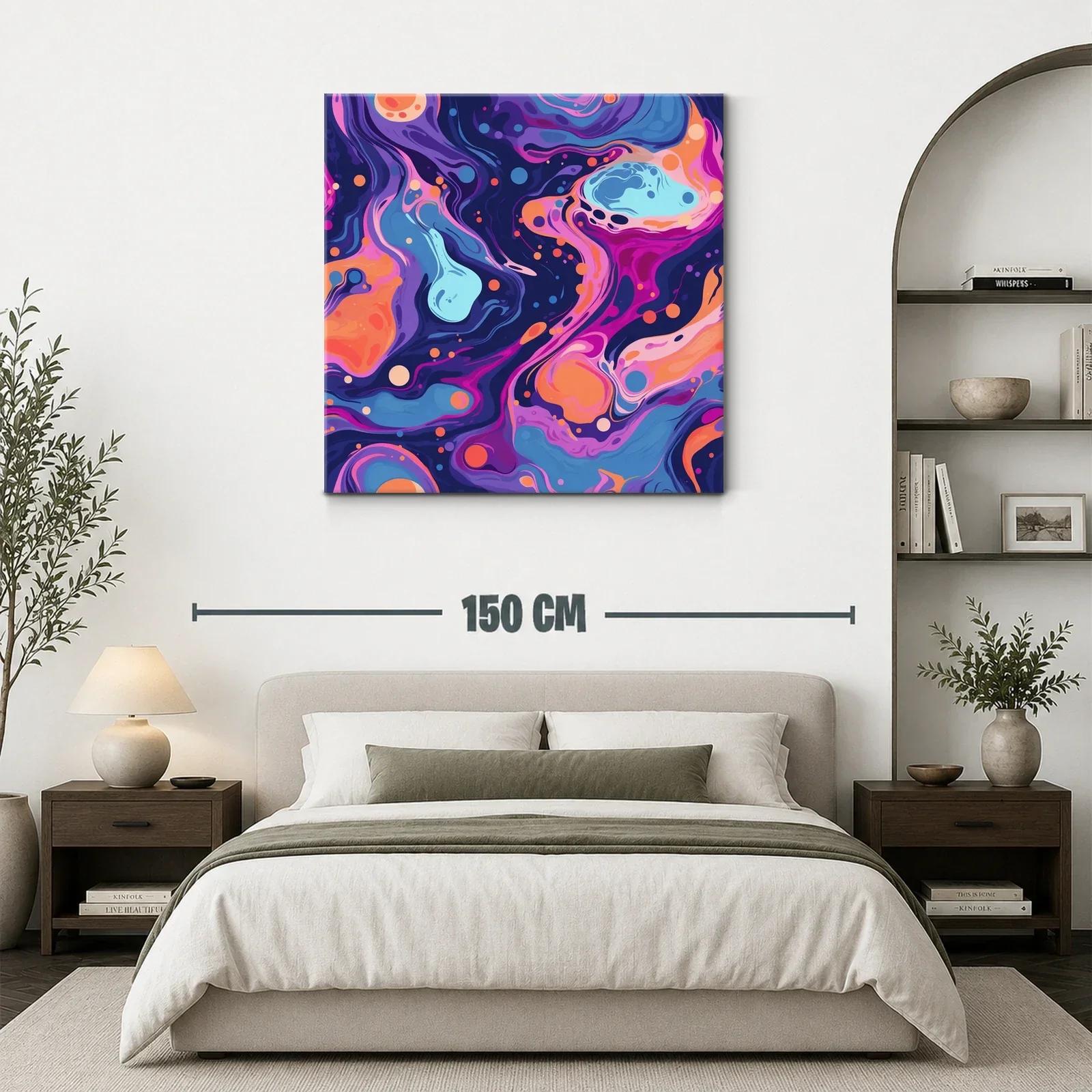 Cuadro con diseño abstracto en tonos vibrantes y fluidos — miniatura 3