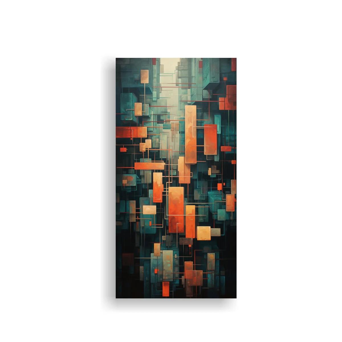 Cuadro composición geométrica abstracta de rectángulos en capas