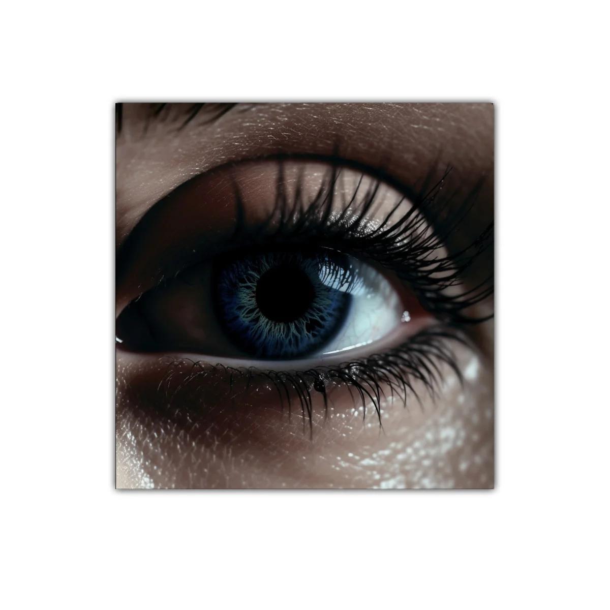 Detalle hipnótico de un ojo azul en primer plano — imagen principal