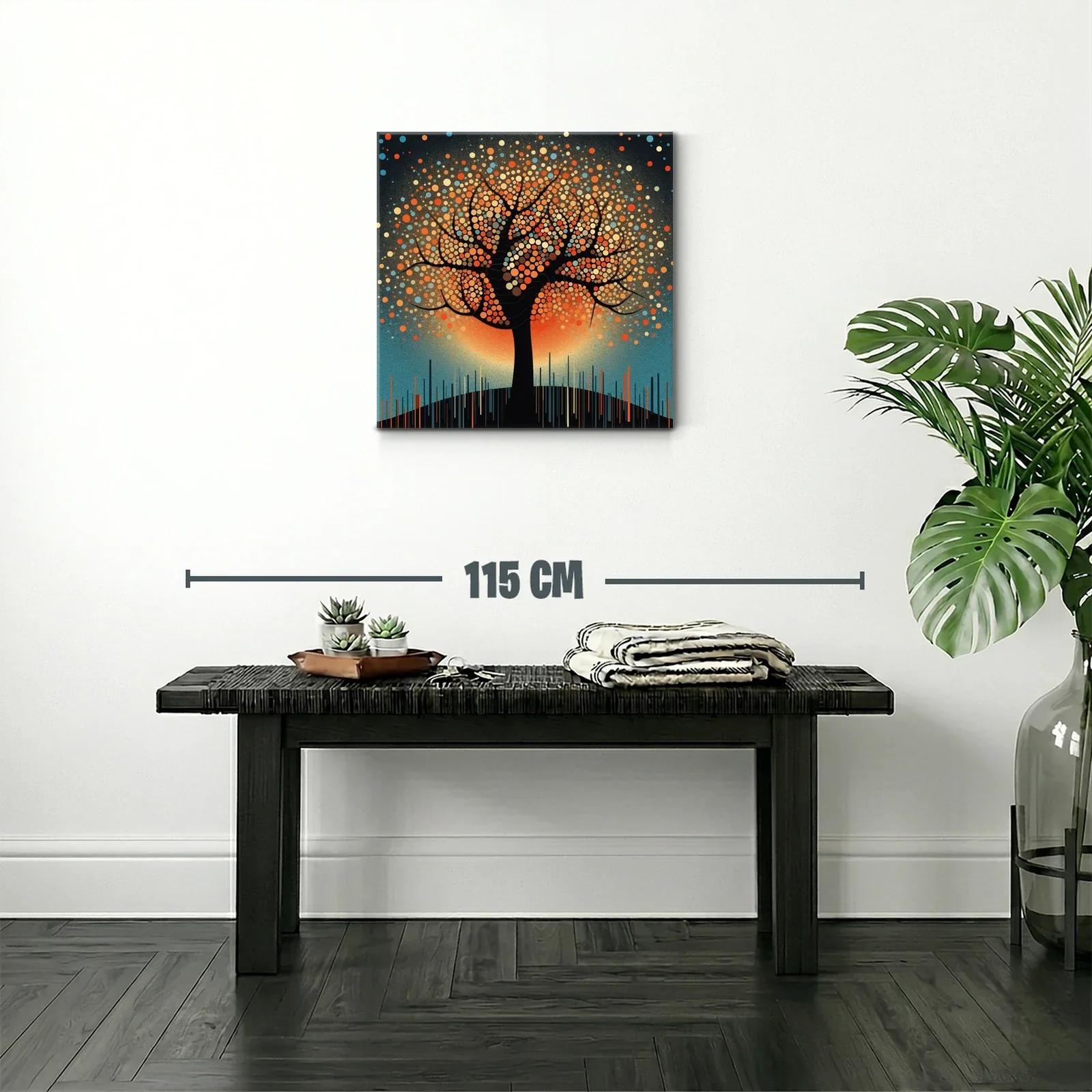 Árbol vibrante con motivos circulares en tonos cálidos — miniatura 2