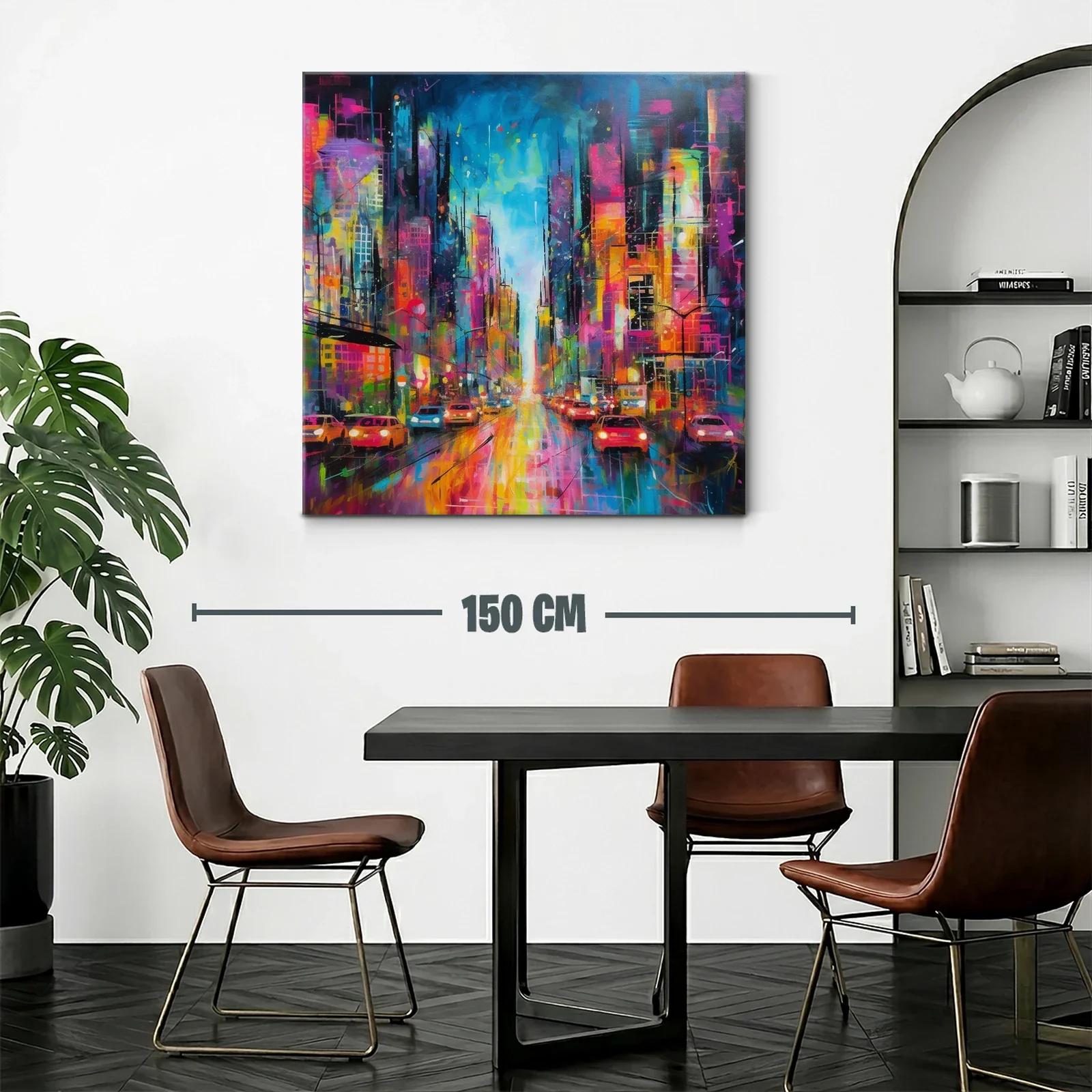 Ciudad vibrante llena de luces y movimiento urbano — miniatura 2