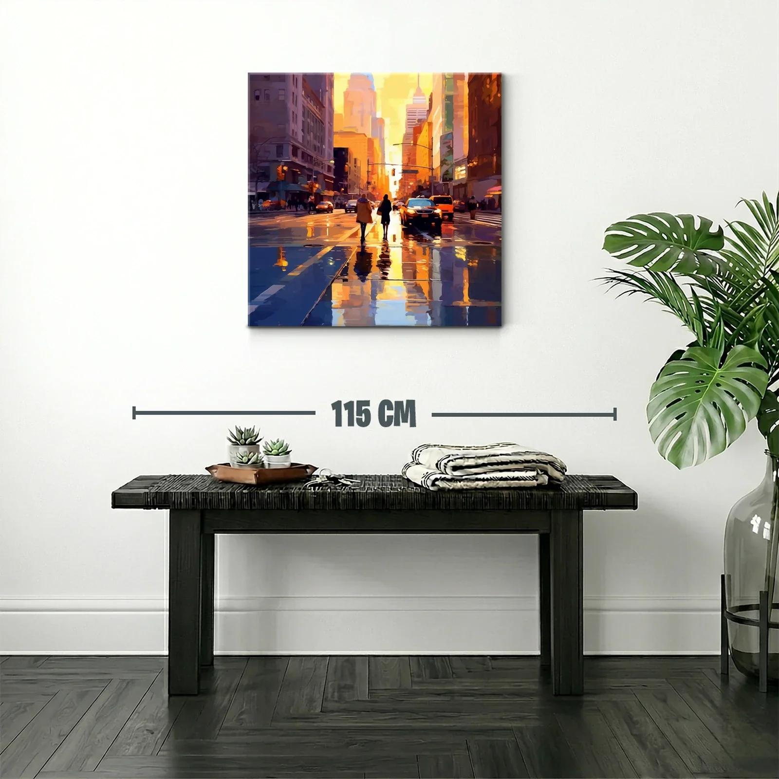 Atardecer urbano con reflejos dorados en la ciudad — miniatura 2