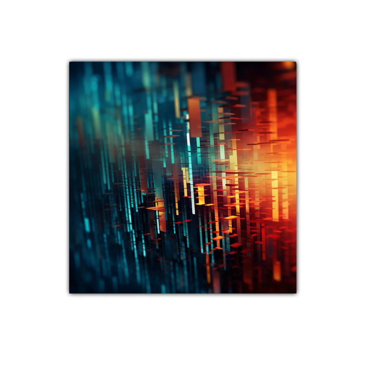 Cuadro abstracto con vibrante juego de luces y formas geométricas — imagen principal