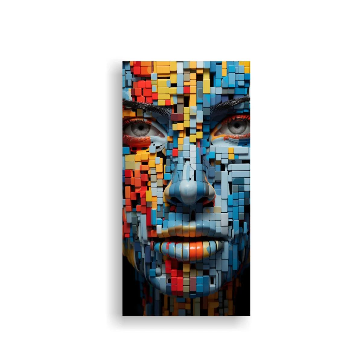 Cuadro rostro femenino en mosaico tridimensional