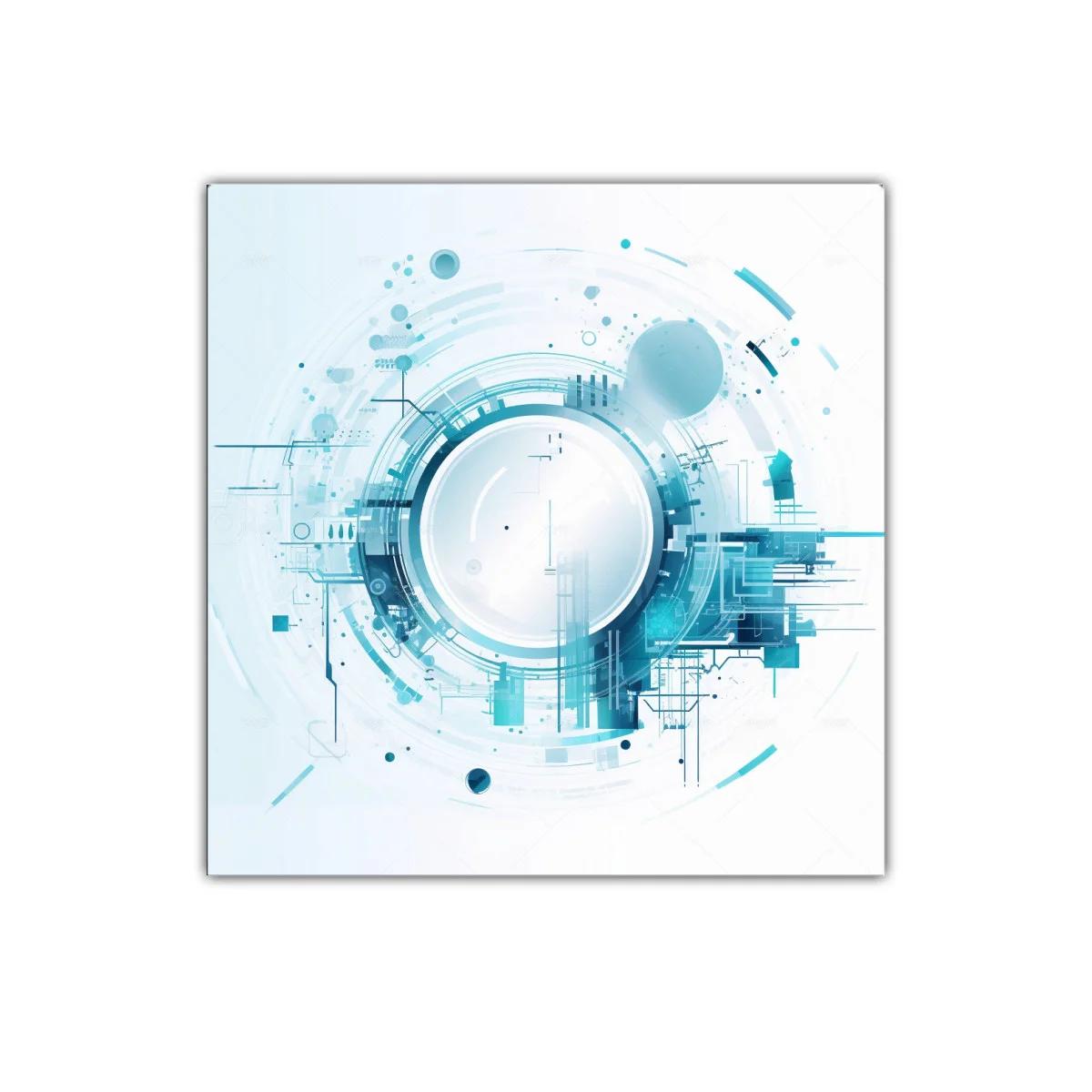 Diseño abstracto circular en tonos azules y blancos — imagen principal