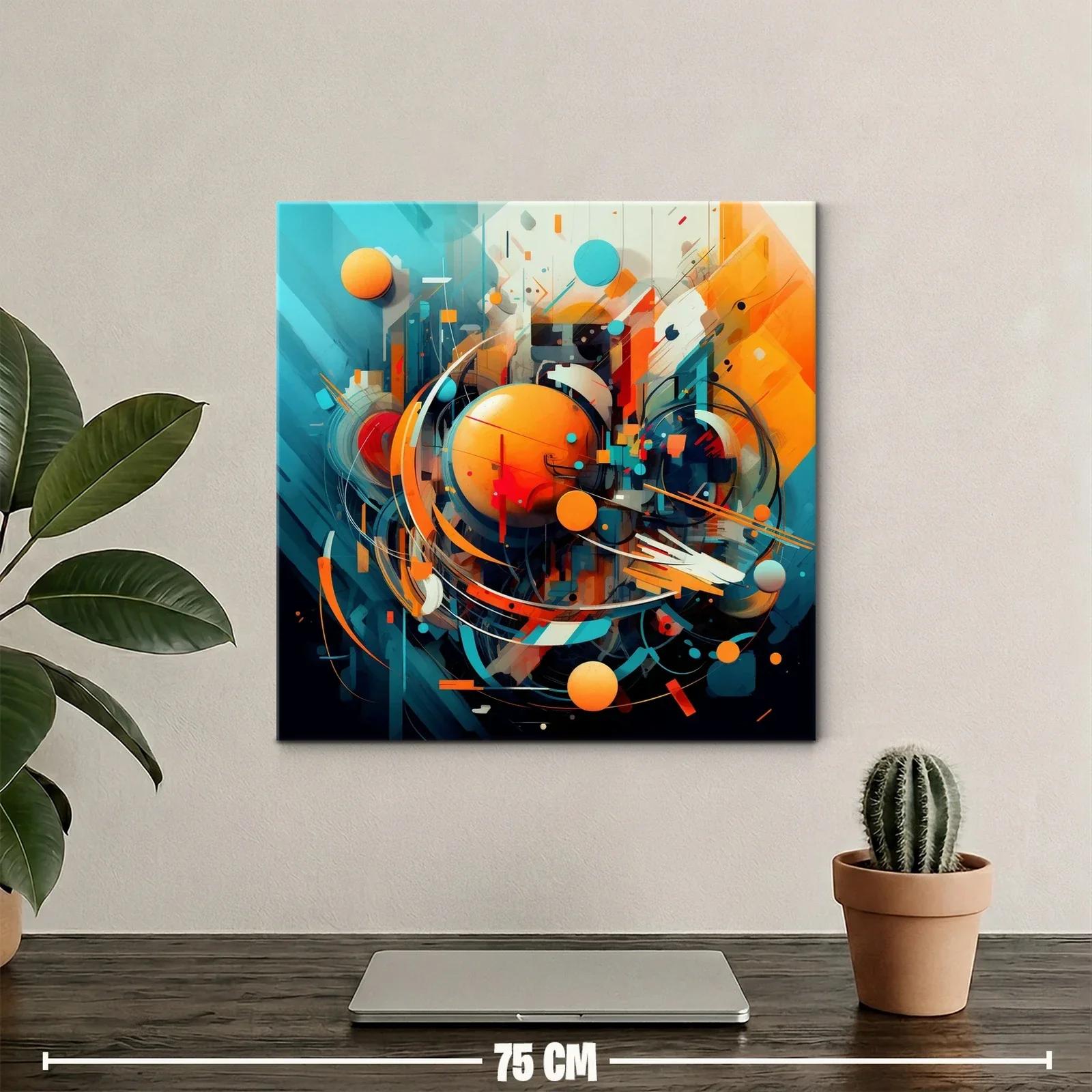 Cuadro abstracto con formas circulares y paleta vibrante — miniatura 2